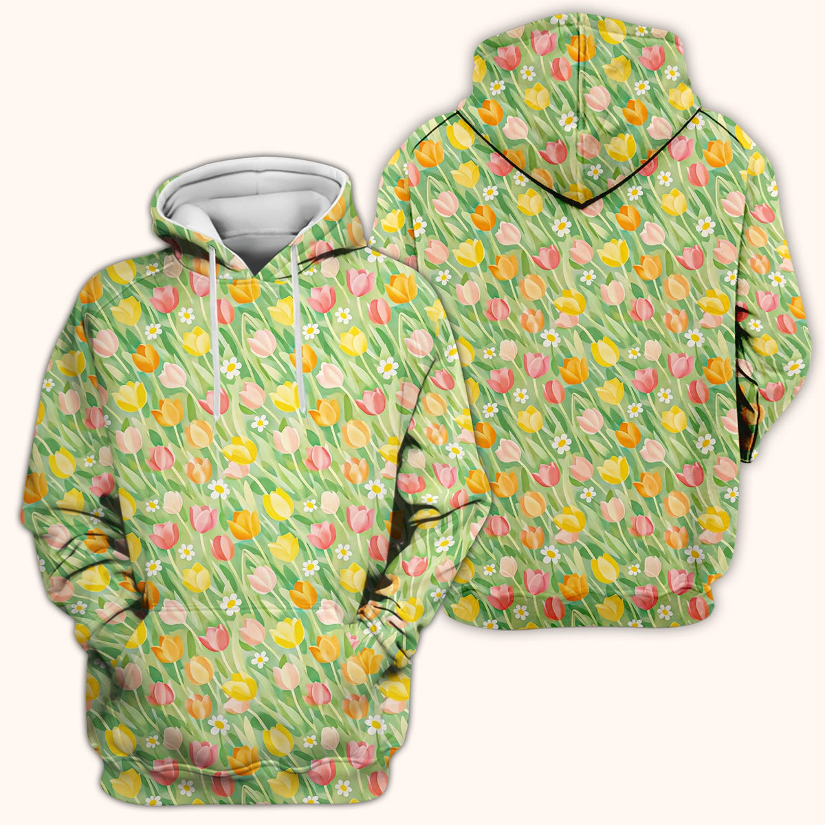 Cheerful Tulip Meadow Nurse Scrub Top