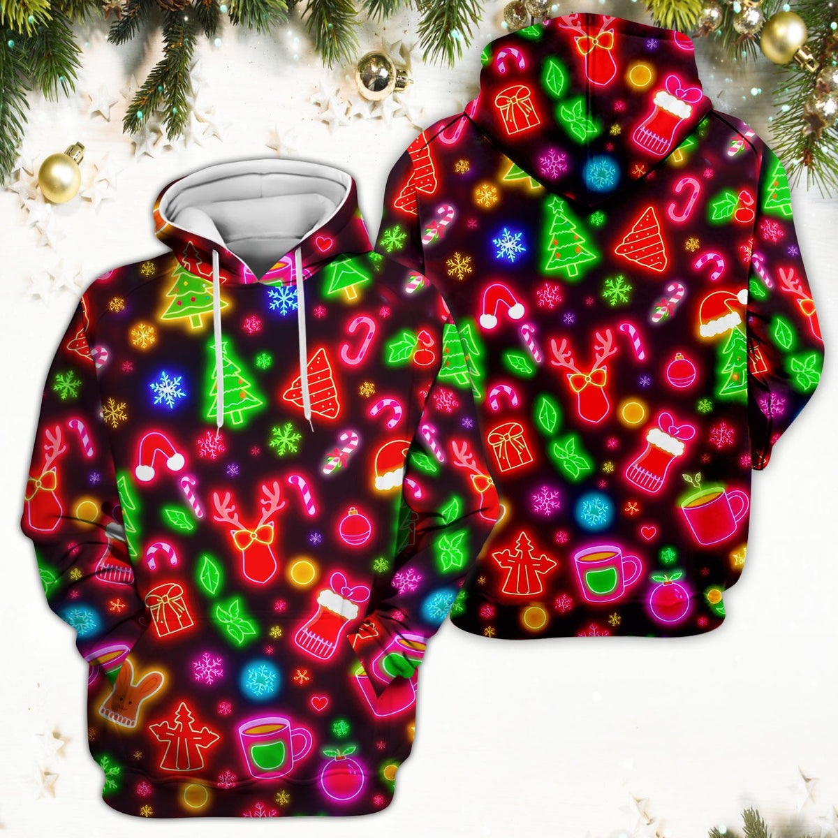 Neon Reindeer Nurse Scrub Top