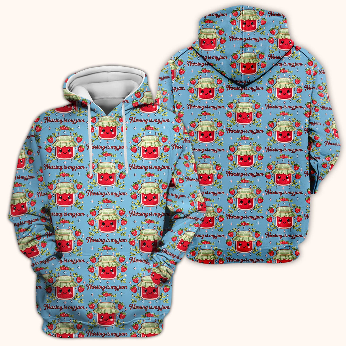 Strawberry Jam Nurse Scrub Top