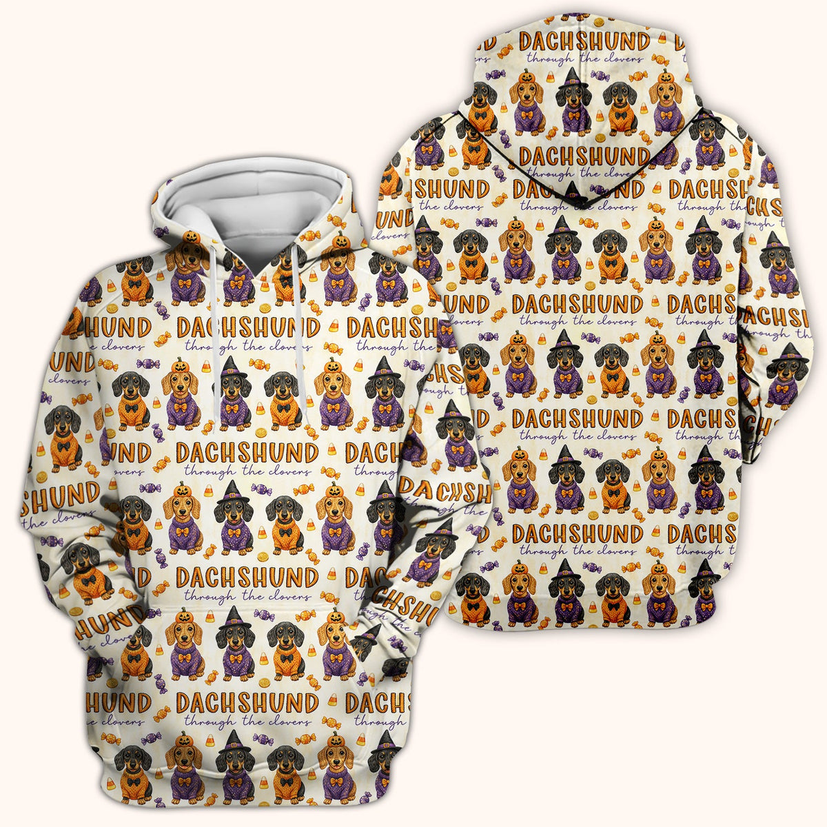 Candy Dachshund Nurse Scrub Top