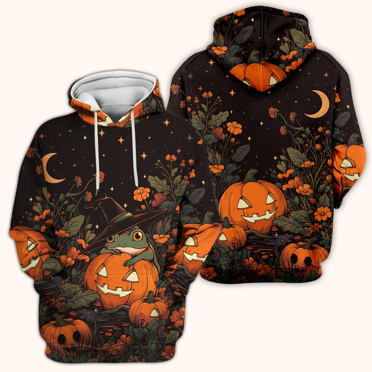 Pumpkin and Frog Nurse Scrub Top - Halloween Gift