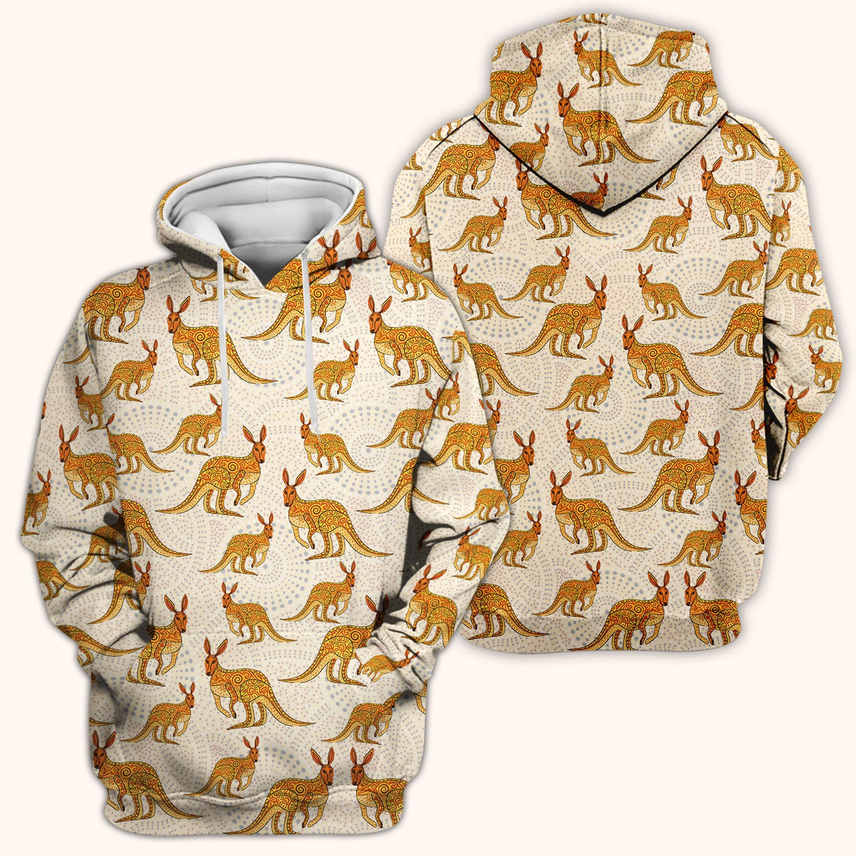Australian Kangaroo Dot Art Nurse Scrub Top