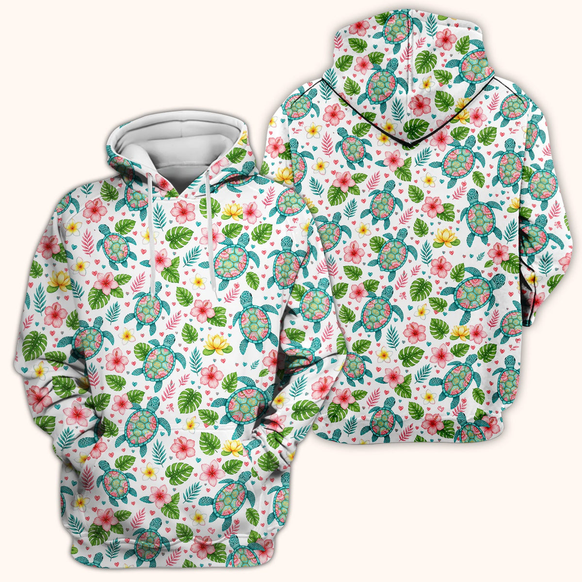 Tropical Sea Turtle Floral Nurse Scrub Top