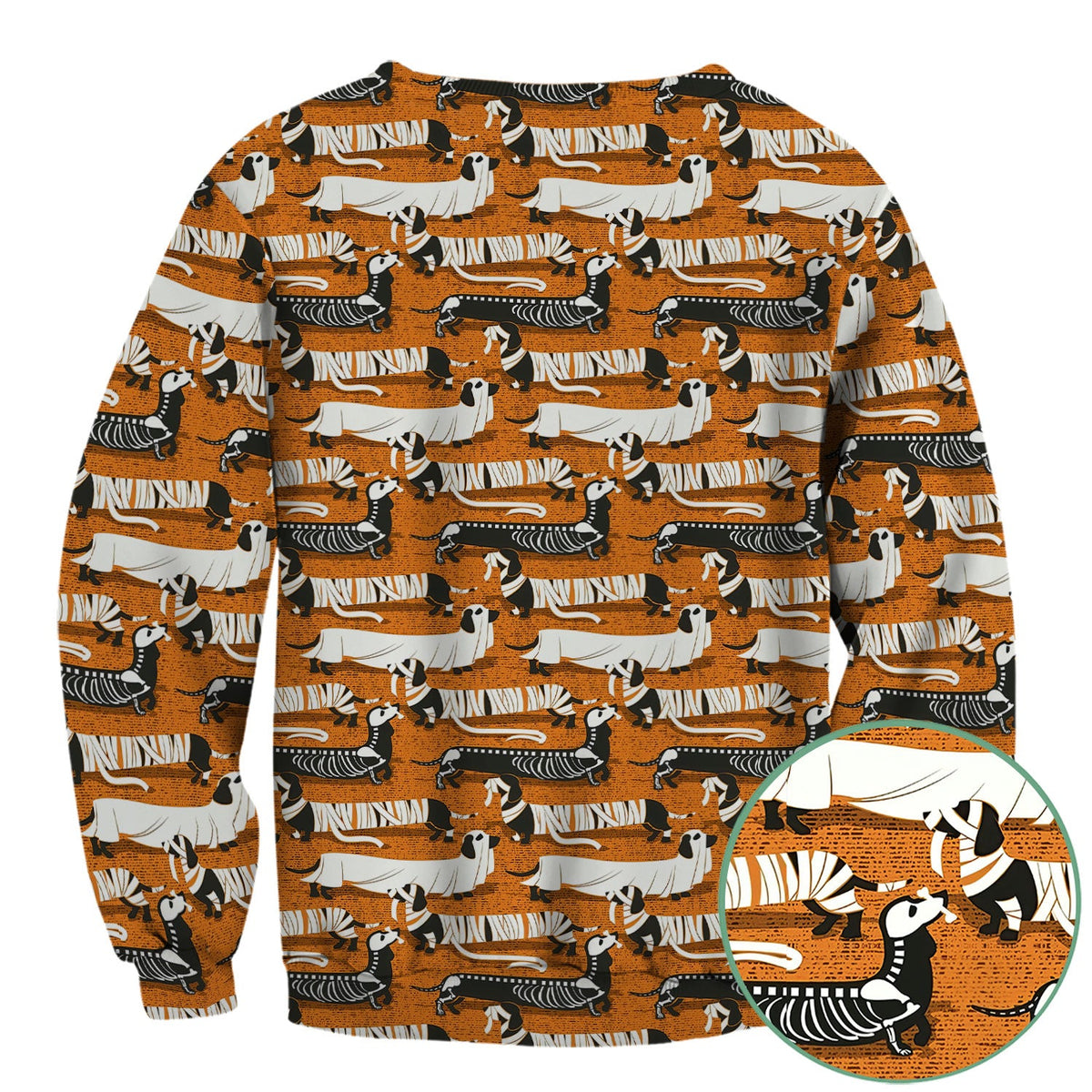 Dachshund Skeleton Nurse Scrub Top - Halloween Gift