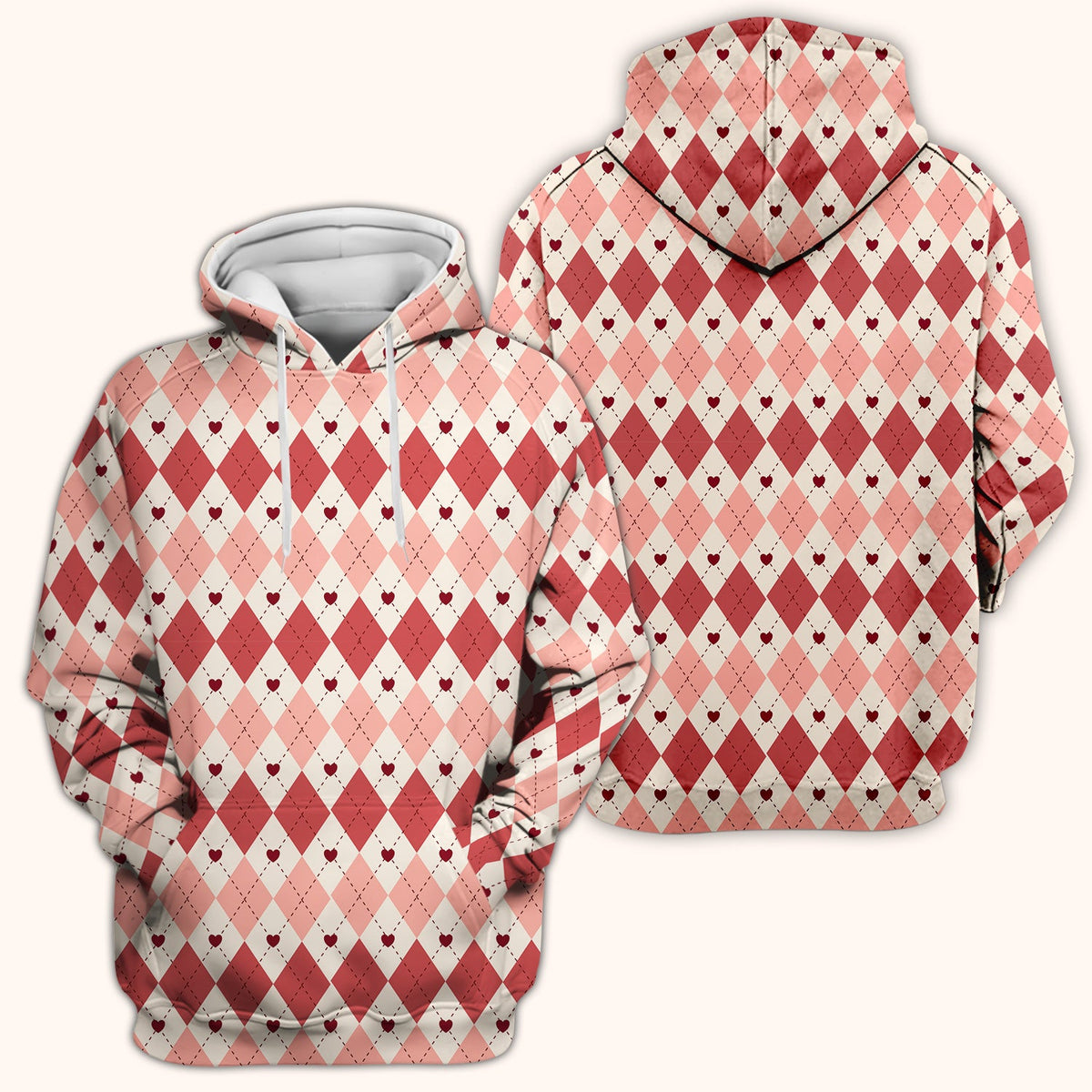 Red Argyle Plaid Nurse Scrub Top