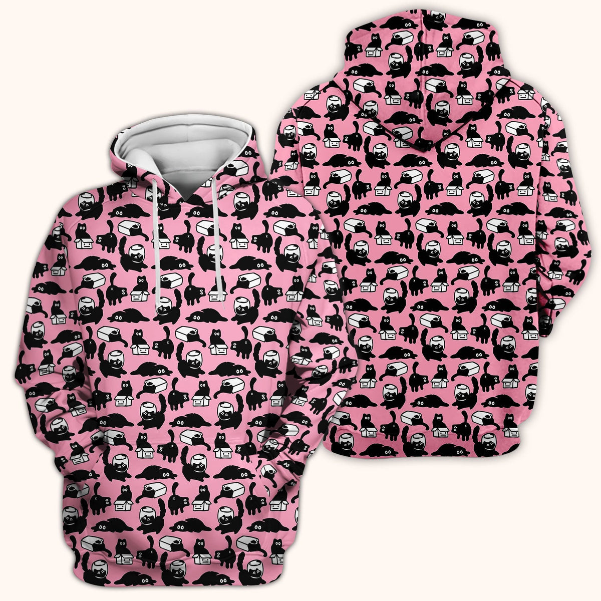 Dark Playful Cat Nurse Scrub Top