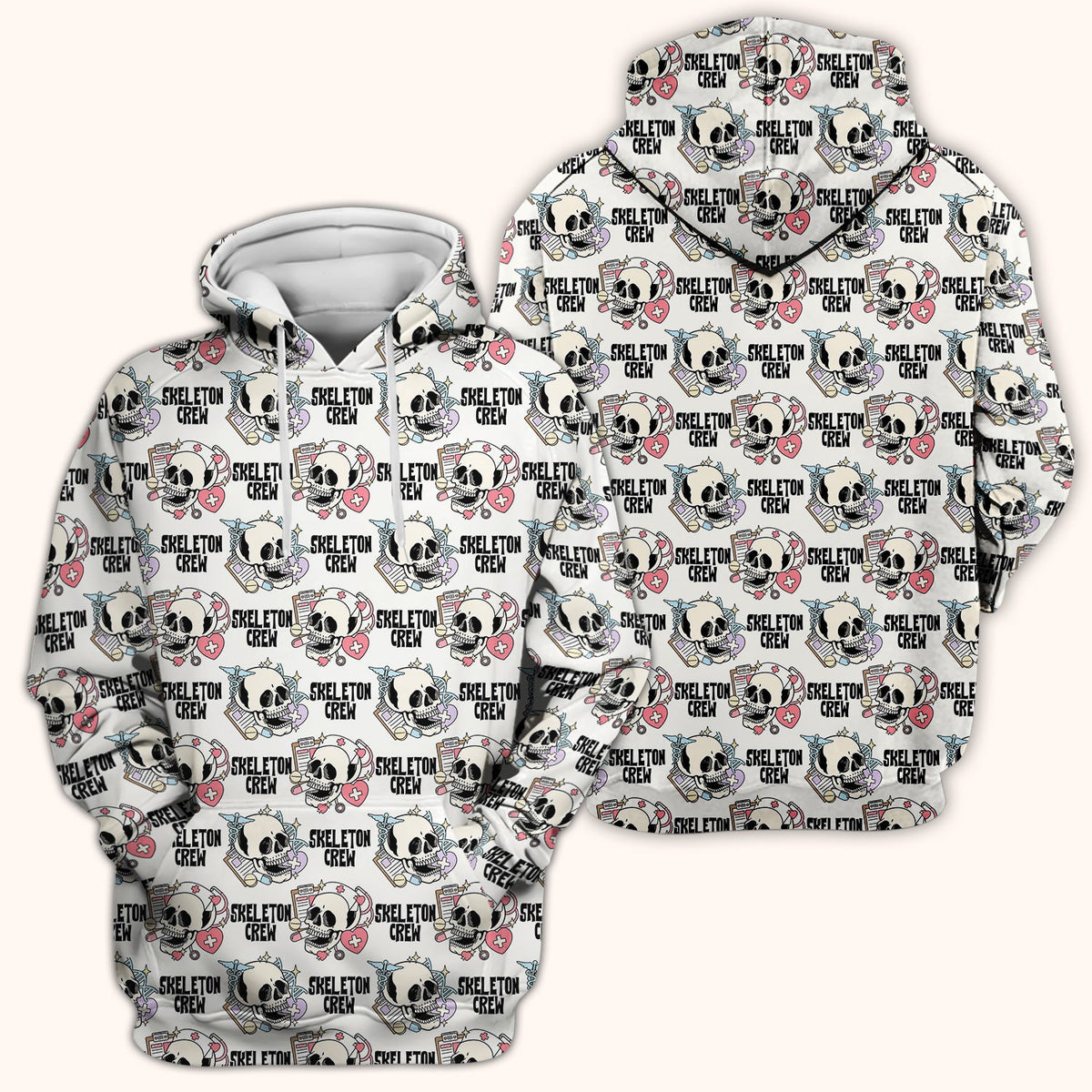 Skeleton Crew Nurse Scrub Top - Halloween Gift