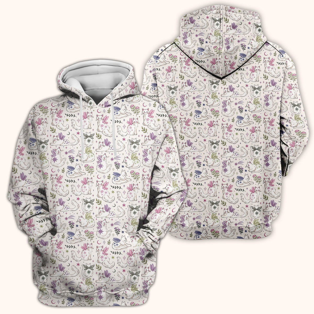 Fairy Cat Moon Star Nurse Scrub Top
