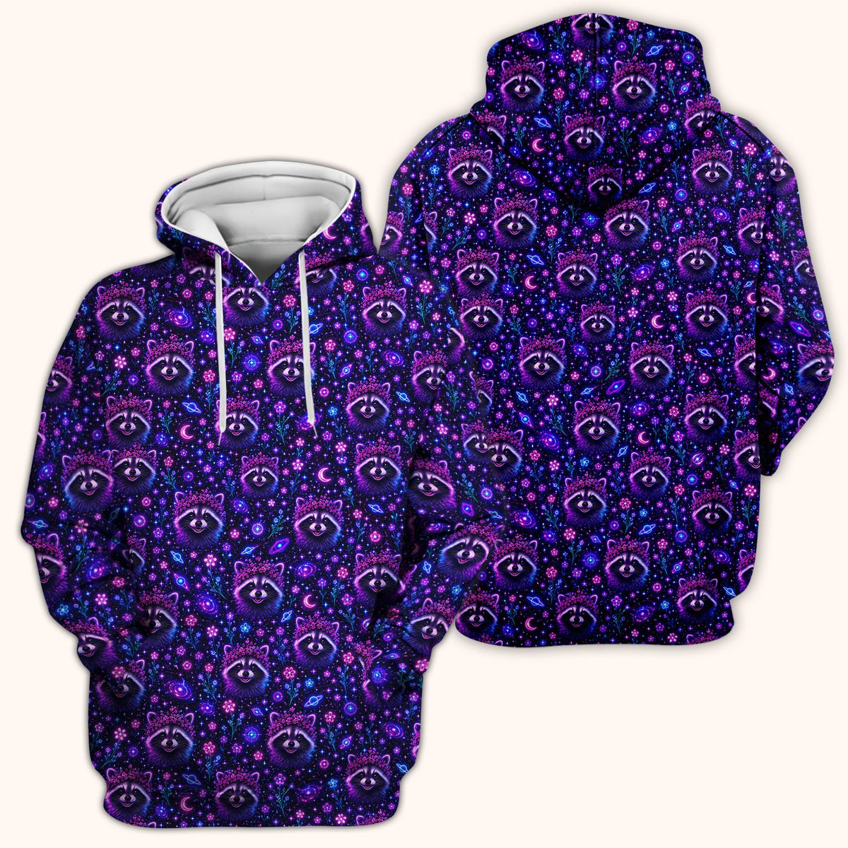 Galaxy Raccoon Nurse Scrub Top