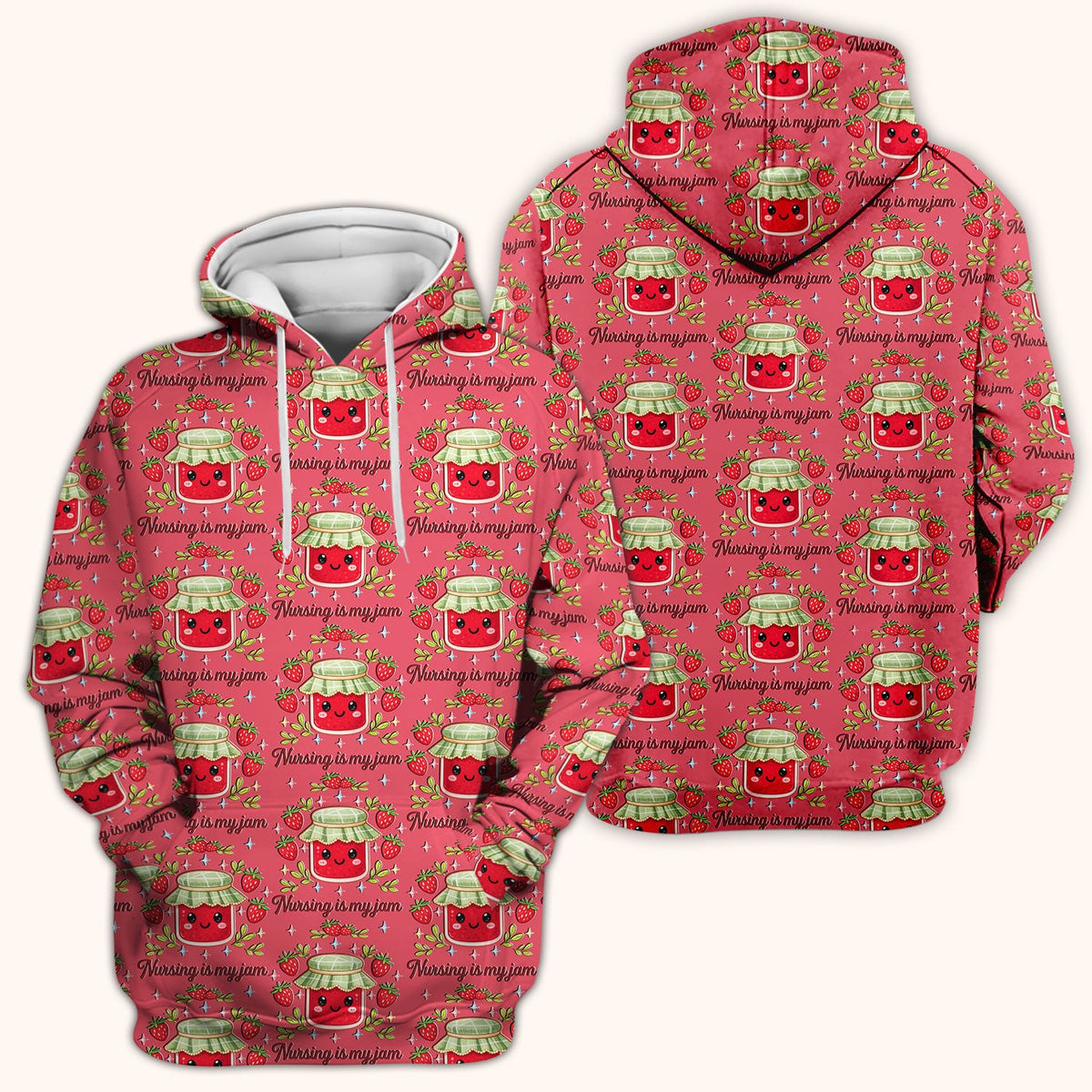 Strawberry Jam Nurse Scrub Top