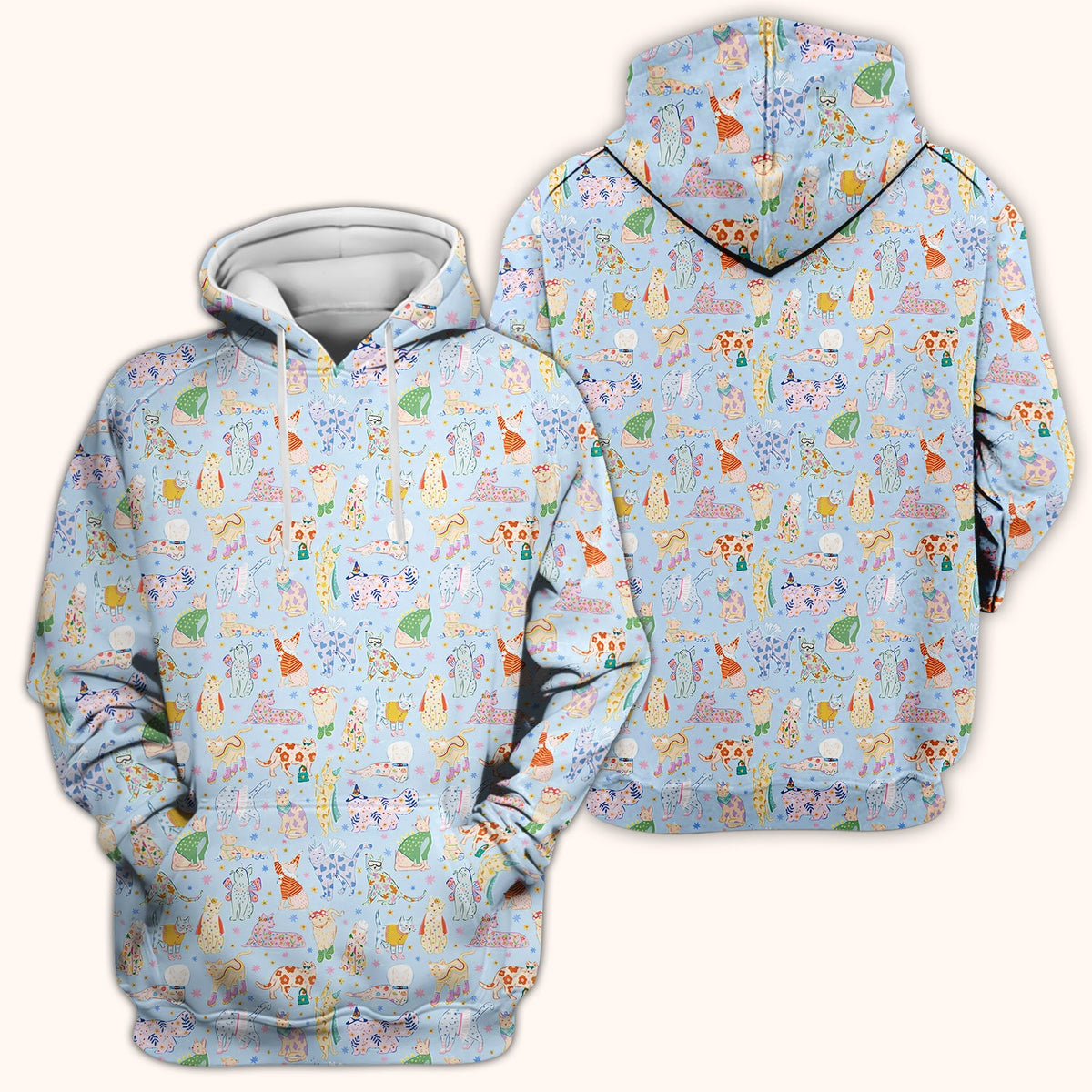 Colorful Cats Nurse Scrub Top