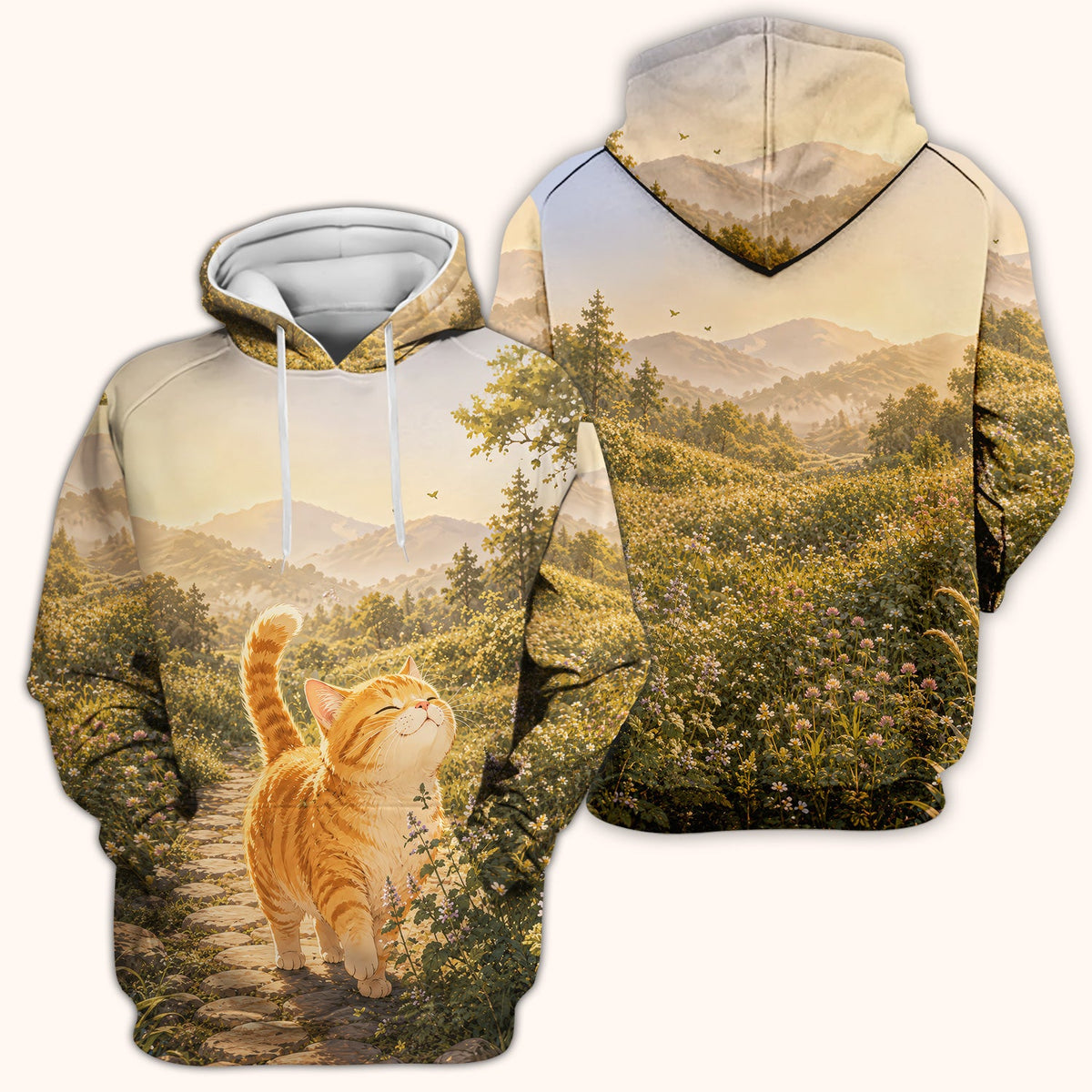 Sunny Mountain Cat Nurse Scrub Top