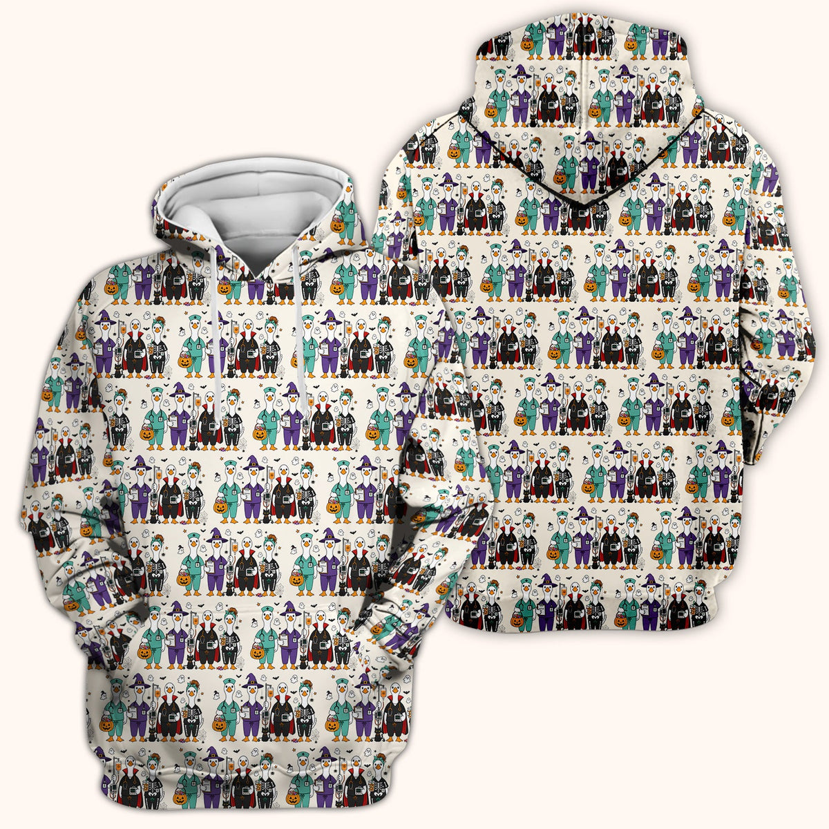 Halloween Goose Nurse Scrub Top