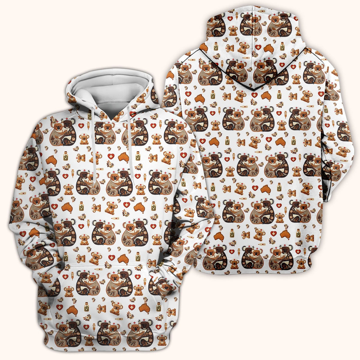 Koala Nurse Scrub Top - Valentines Day Gift