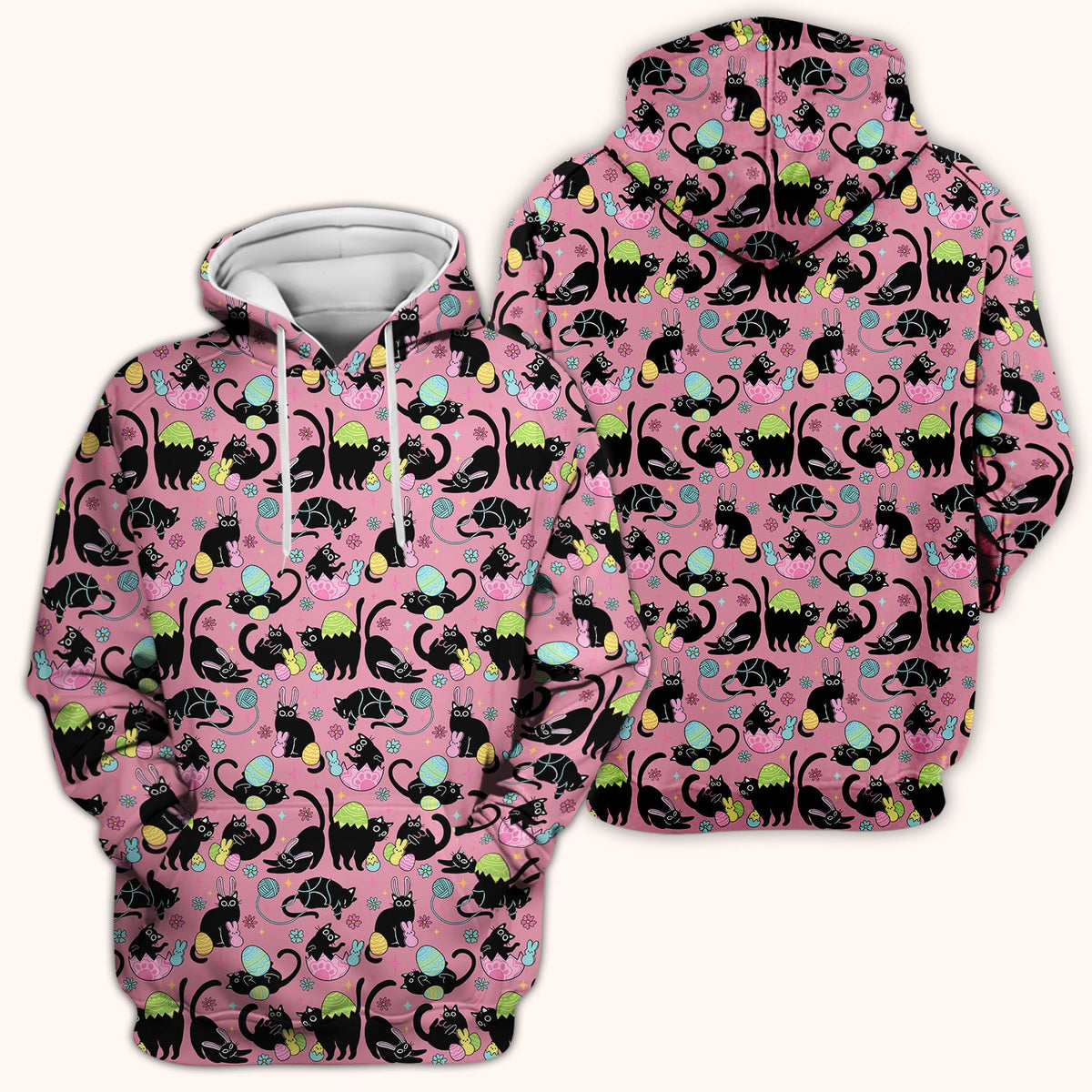 Black Cat Egg Nurse Scrub Top - Easter Gift