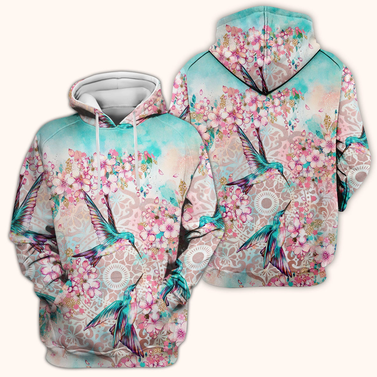 Hummingbird Cherry Blossom Nurse Scrub Top