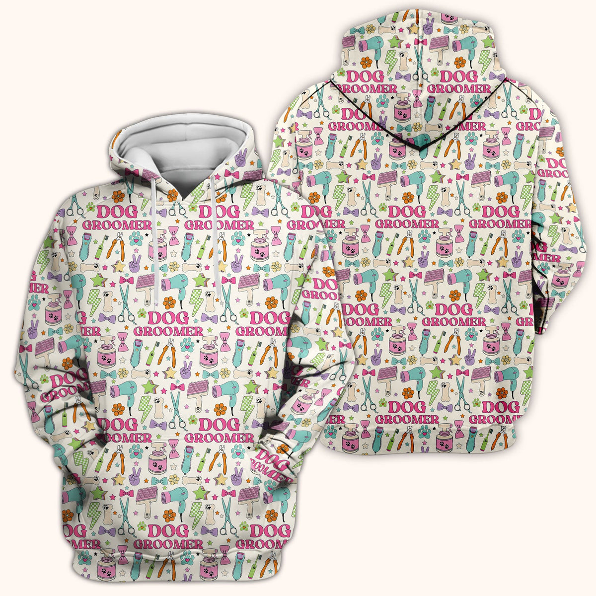 Dog Groomer Tools Nurse Scrub Top