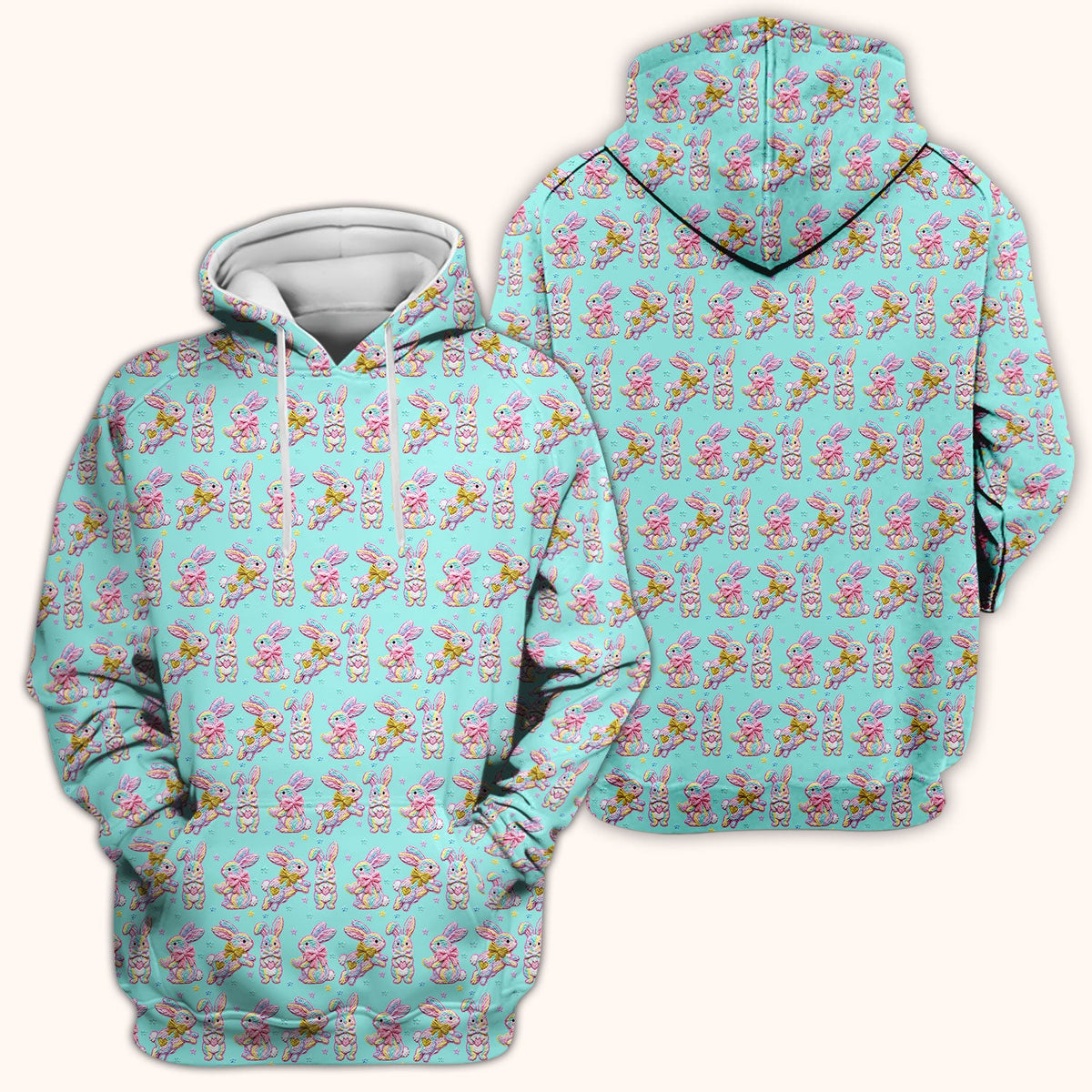 Cartoon Bunny Nurse Scrub Top - Easter Gift