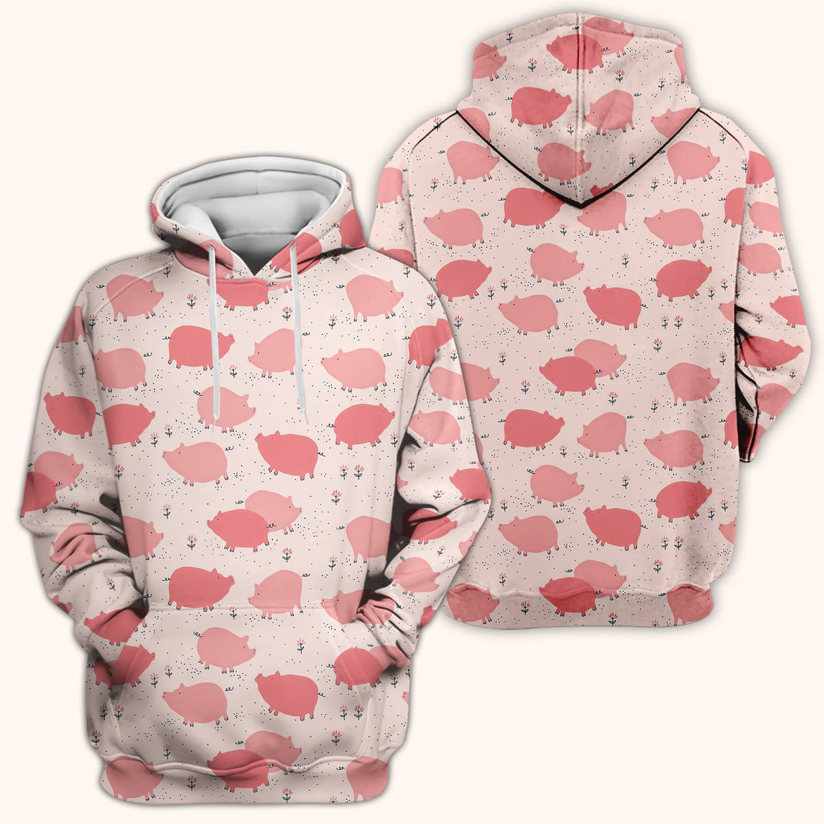 Pink Pig Farm Nurse Scrub Top
