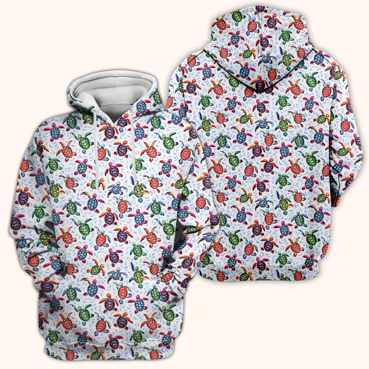 Colorful Sea Turtle Wave Nurse Scrub Top