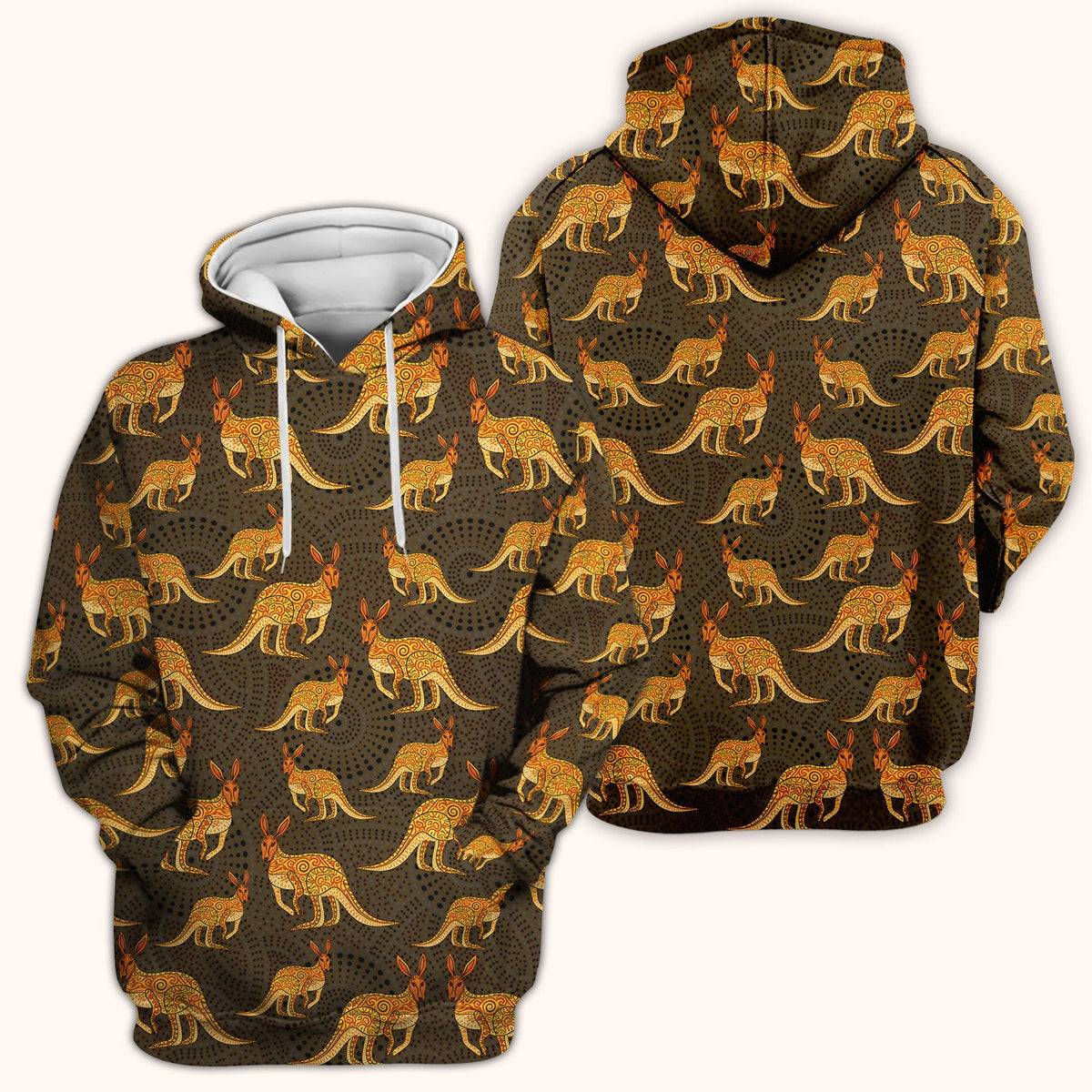 Australian Kangaroo Dot Art Nurse Scrub Top