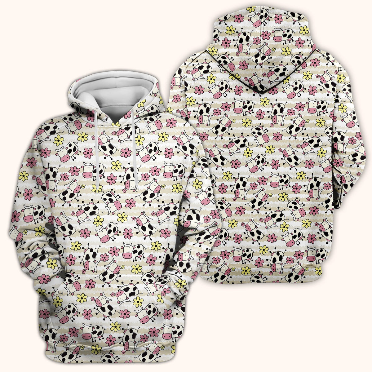 Cow Flower Meadow Nurse Scrub Top