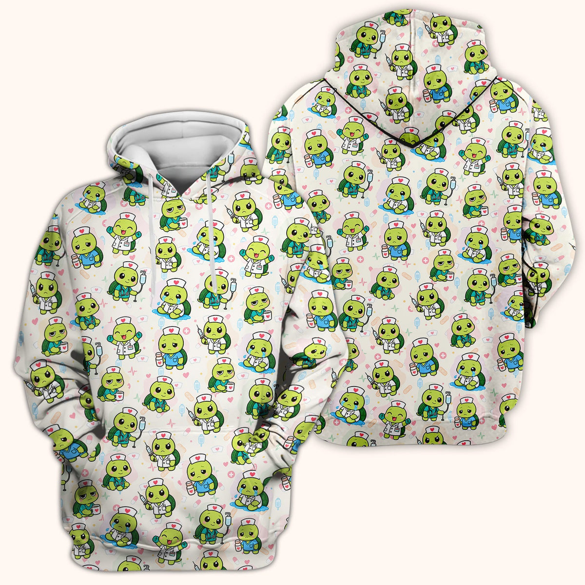 Turtle Medical Icons Nurse Scrub Top