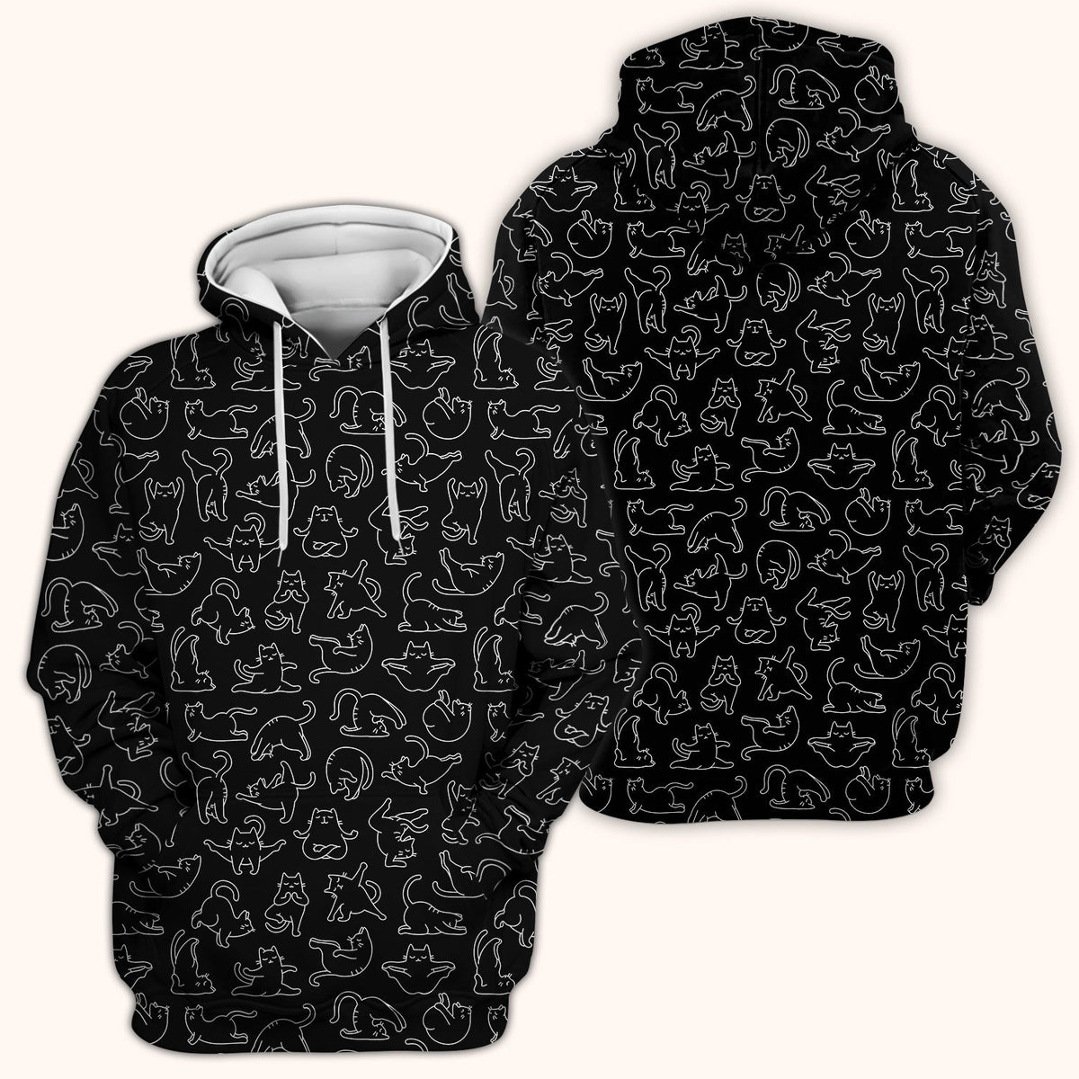 Cat Outline Playing Gothic Nurse Scrub Top