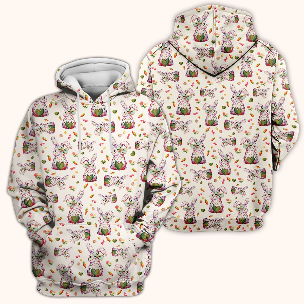 Pastel Bunny Easter Nurse Scrub Top