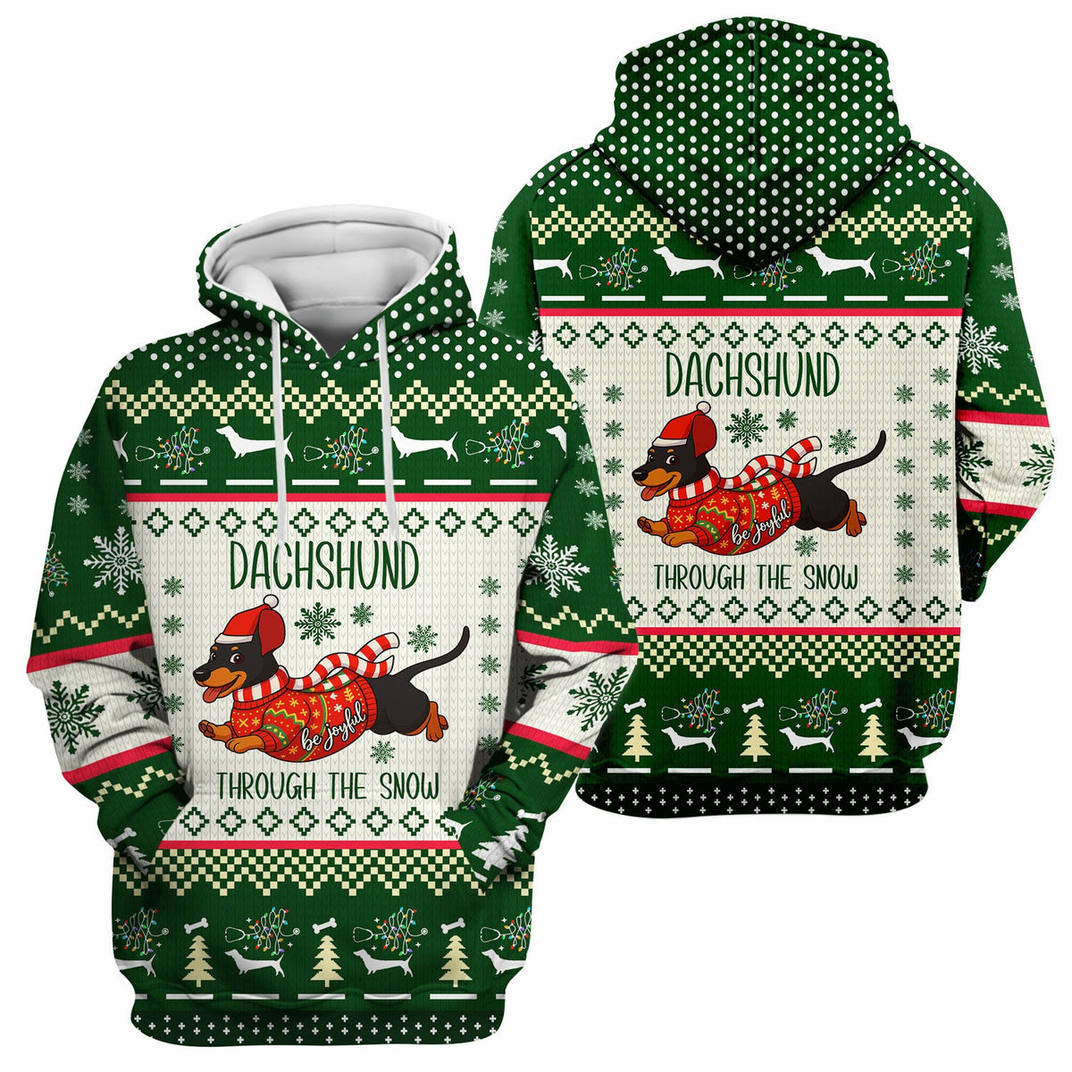 Wiener Dog Through The Snow Christmas Nurse Scrub Top