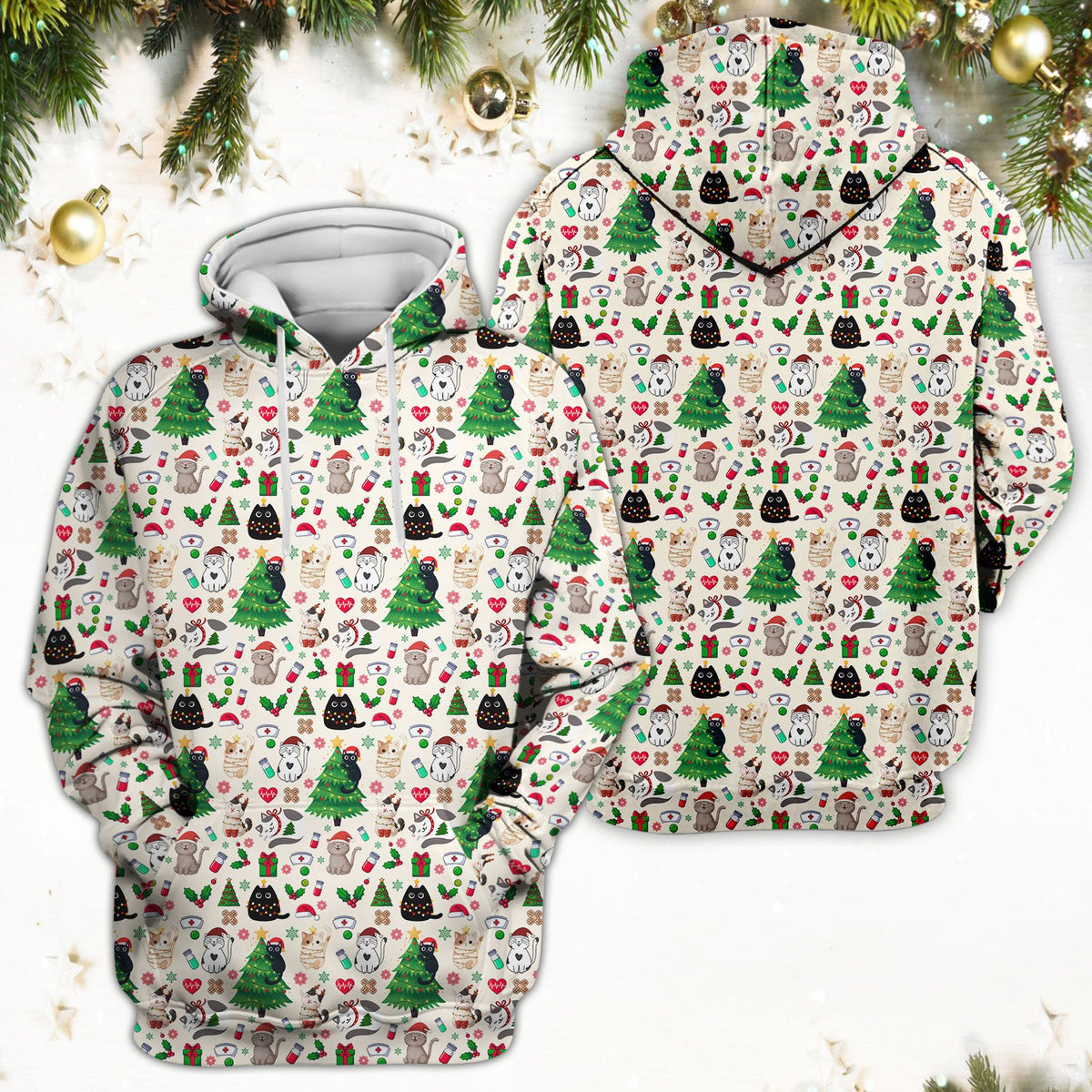 Christmas Pet Nurse Scrub Top