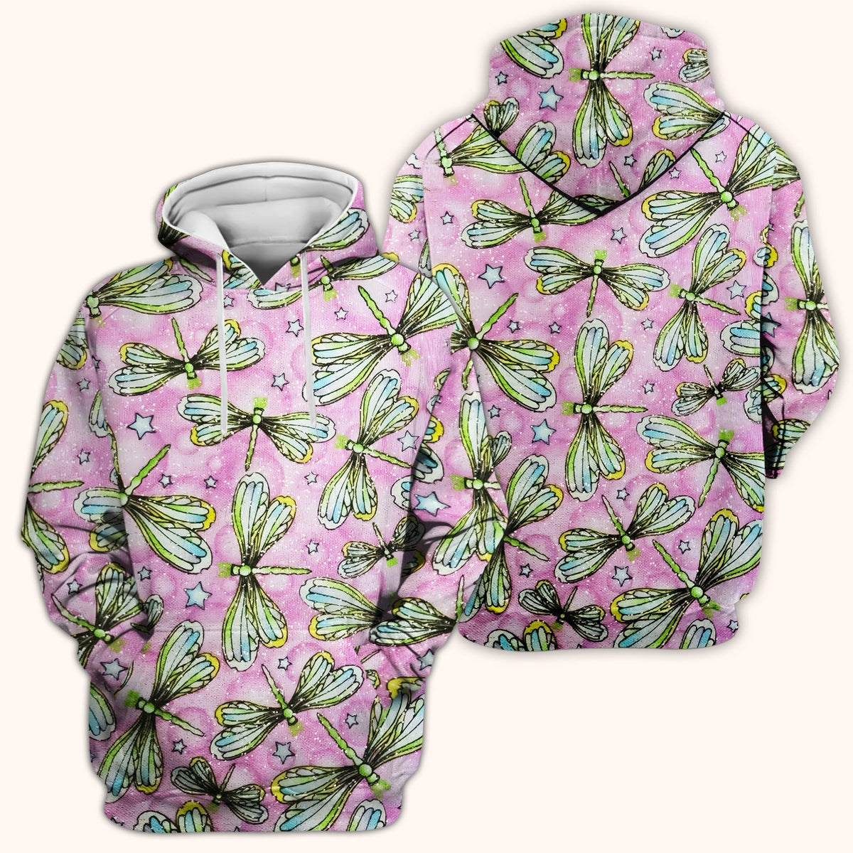 Dragonfly Pink Starry Nurse Scrub Top