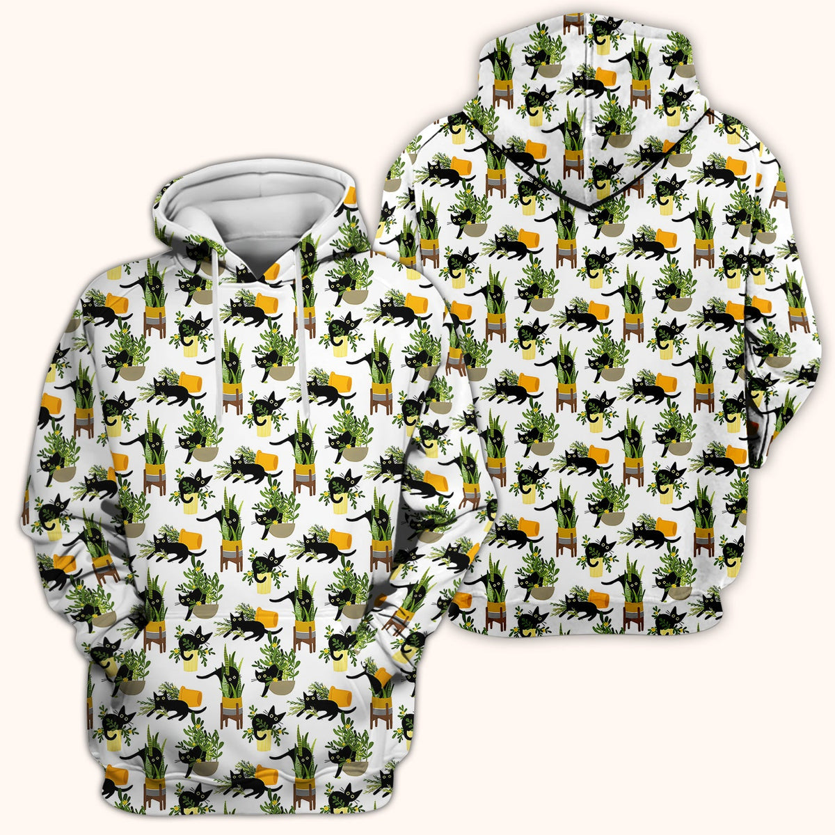 Black Cat Plant Pots Nurse Scrub Top