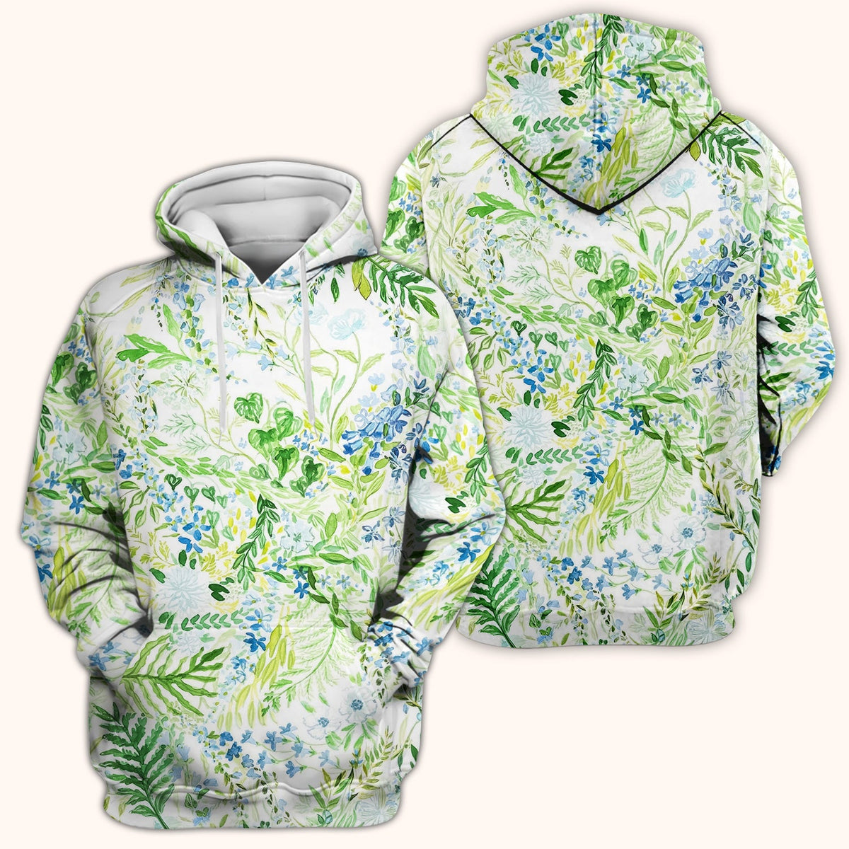 Green Botanical Floral Nurse Scrub Top