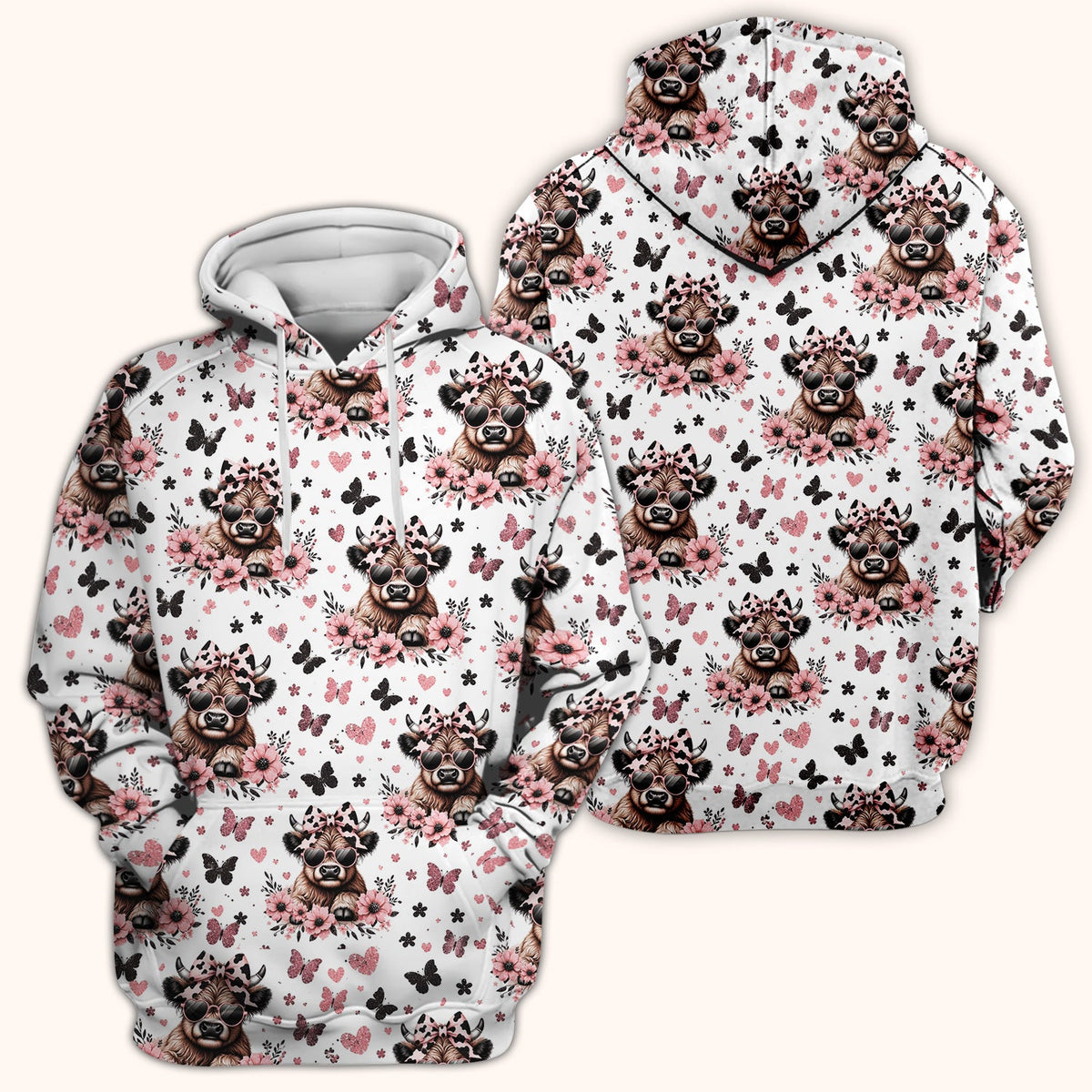 Cow Heart Sunglasses Nurse Scrub Top