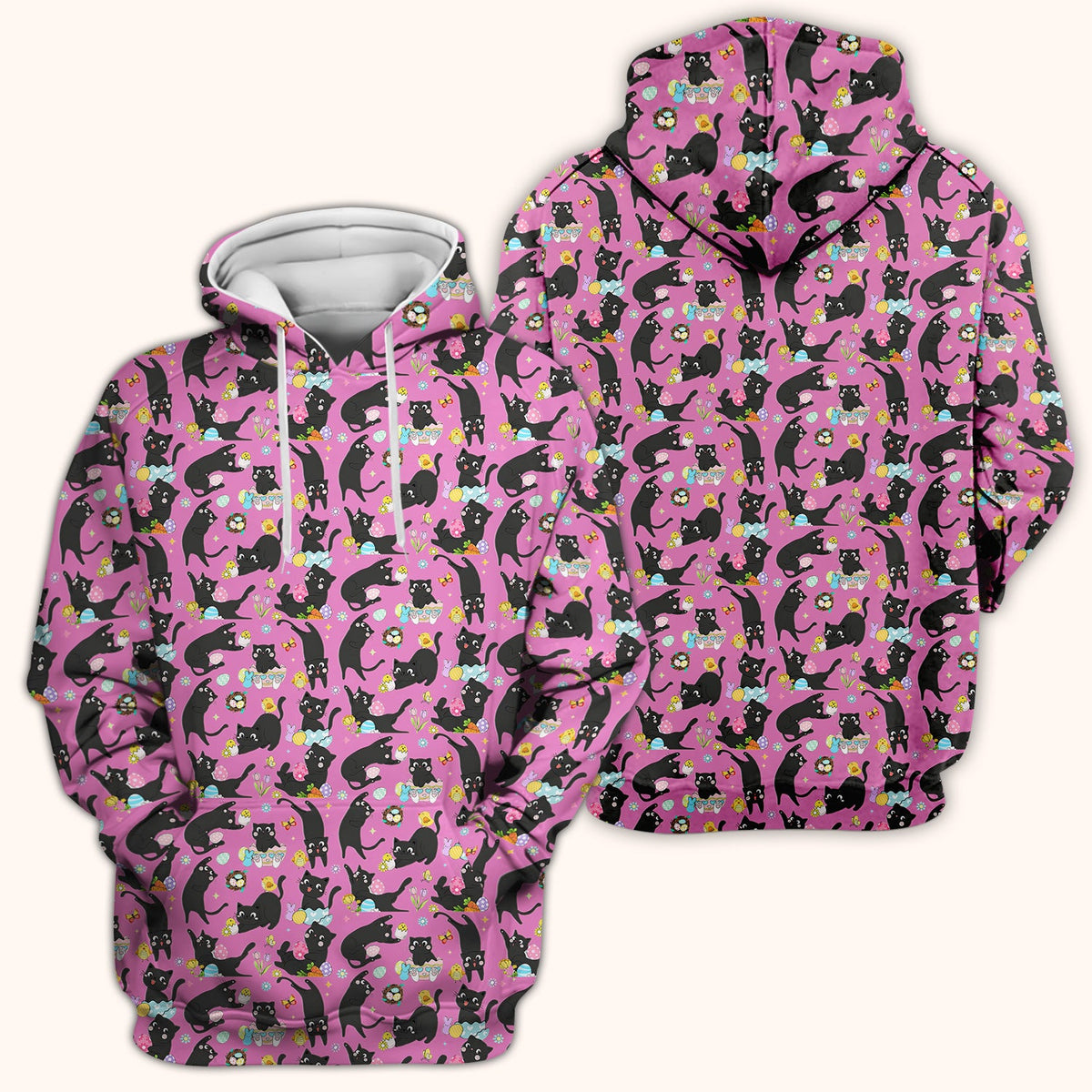 Black Cat Easter Egg Nurse Scrub Top