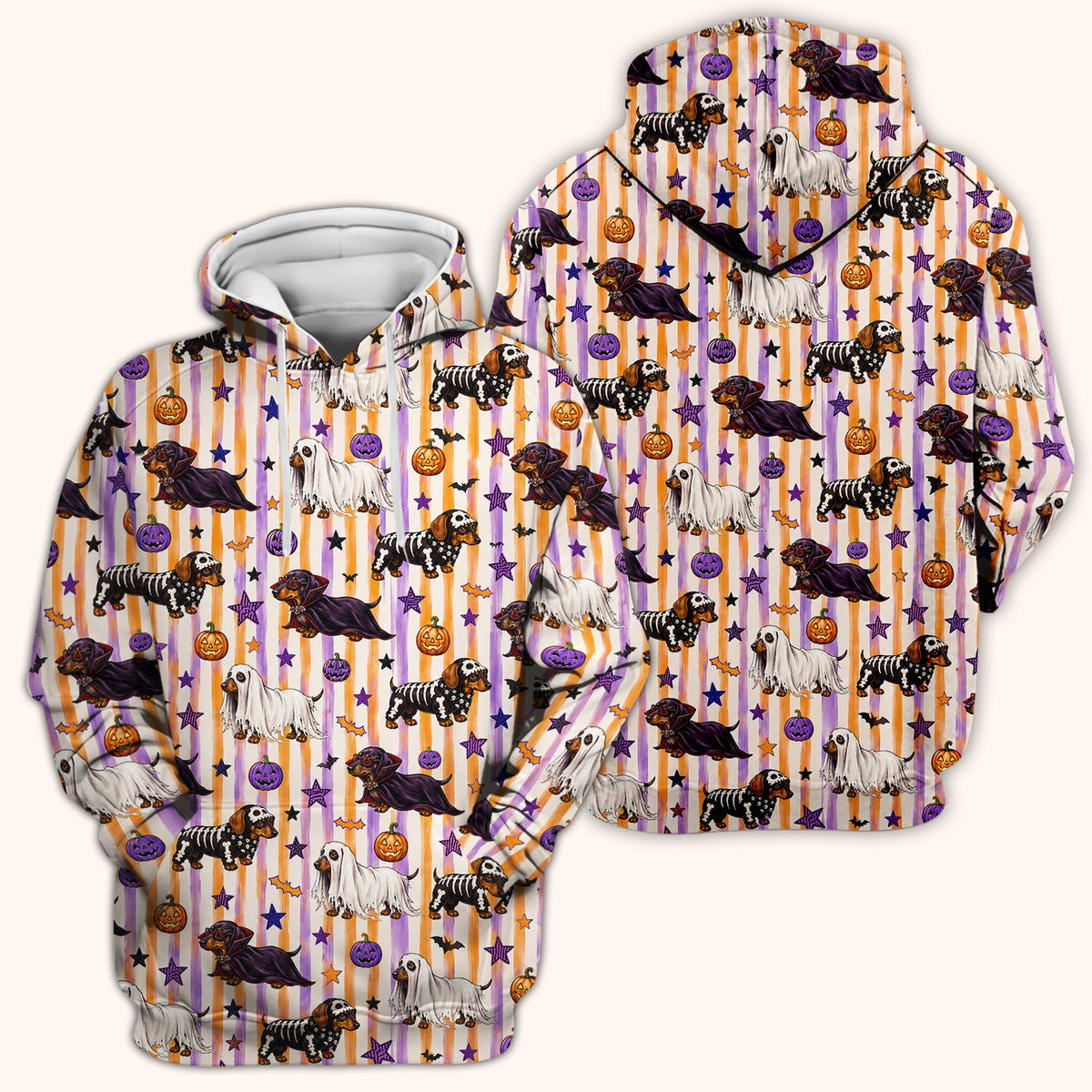 Dachshund Stripe Nurse Scrub Top - Halloween Gift