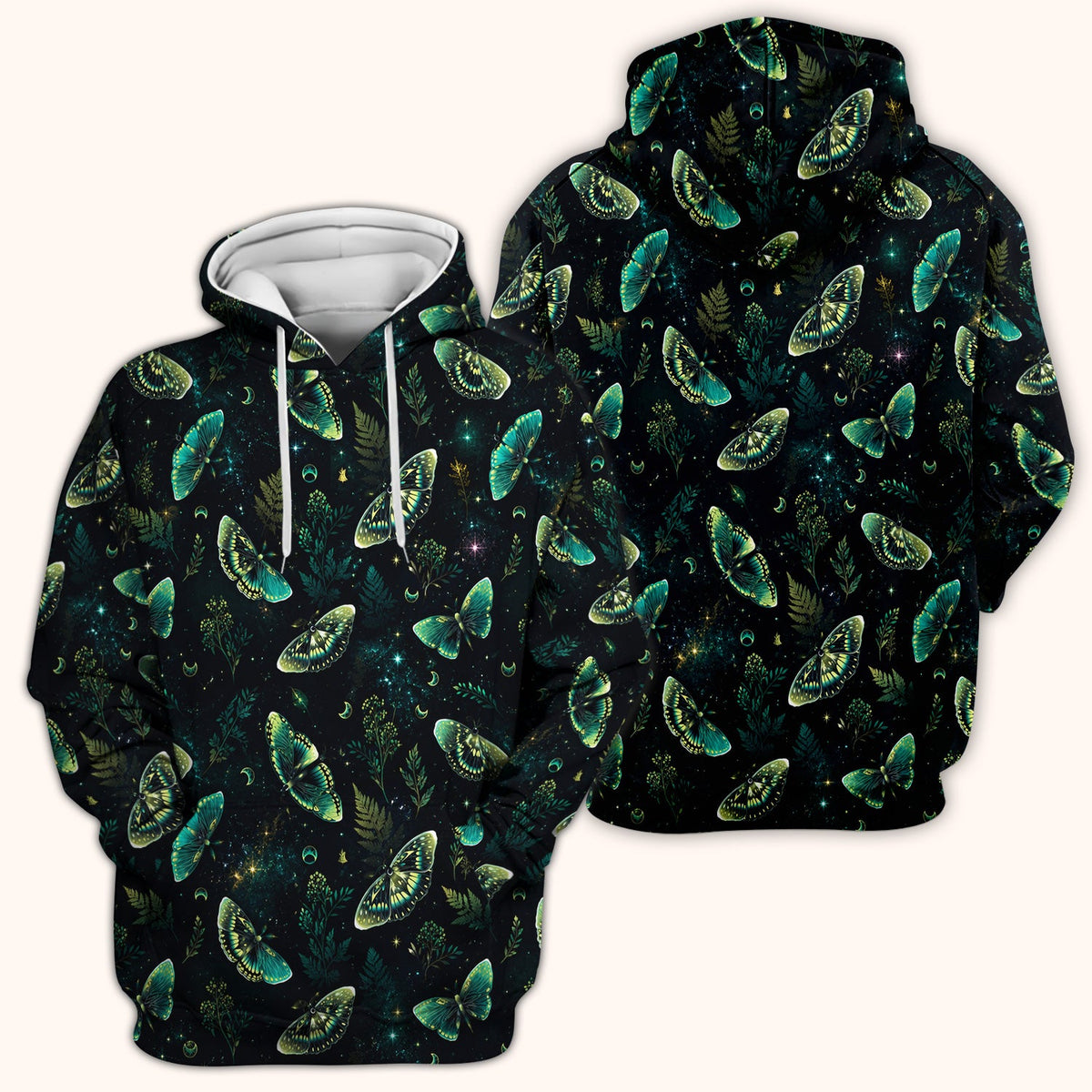 Mystical Moonlight Butterfly Garden Nurse Scrub Top