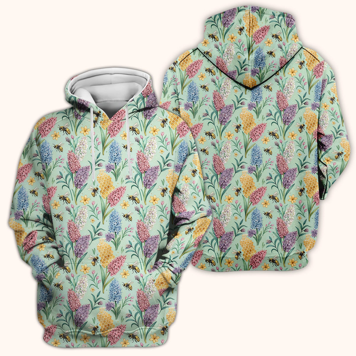 Pastel Wildflower Honeybee Nurse Scrub Top