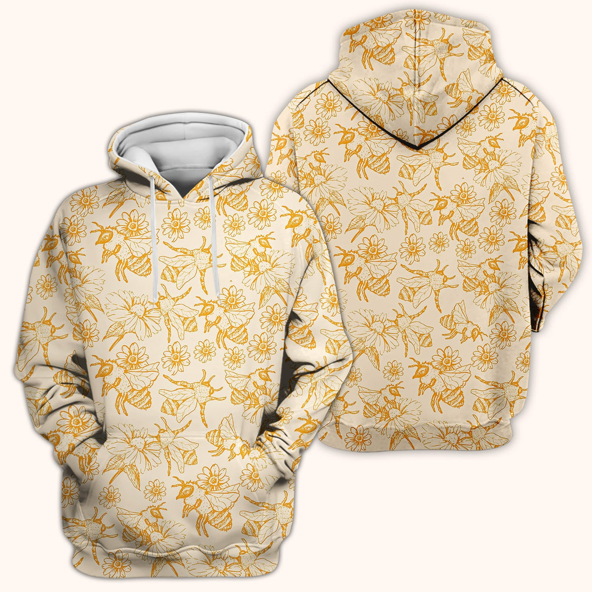 Honey Bee Flower Sketch Nurse Scrub Top