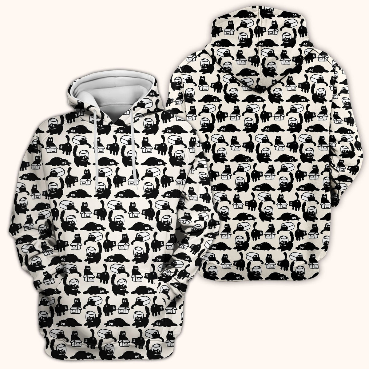 Dark Playful Cat Nurse Scrub Top