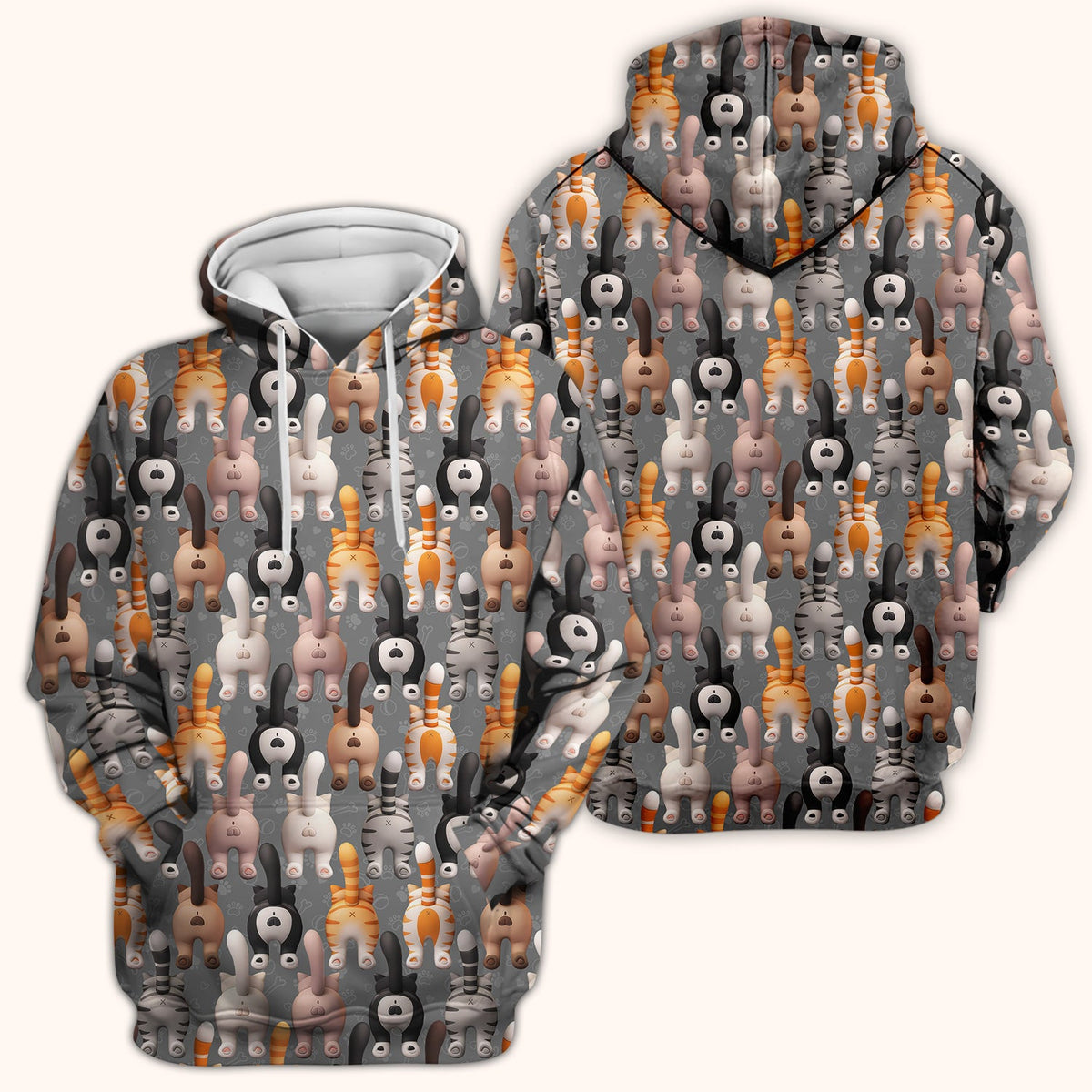 Cat Butt Paw Print Nurse Scrub Top