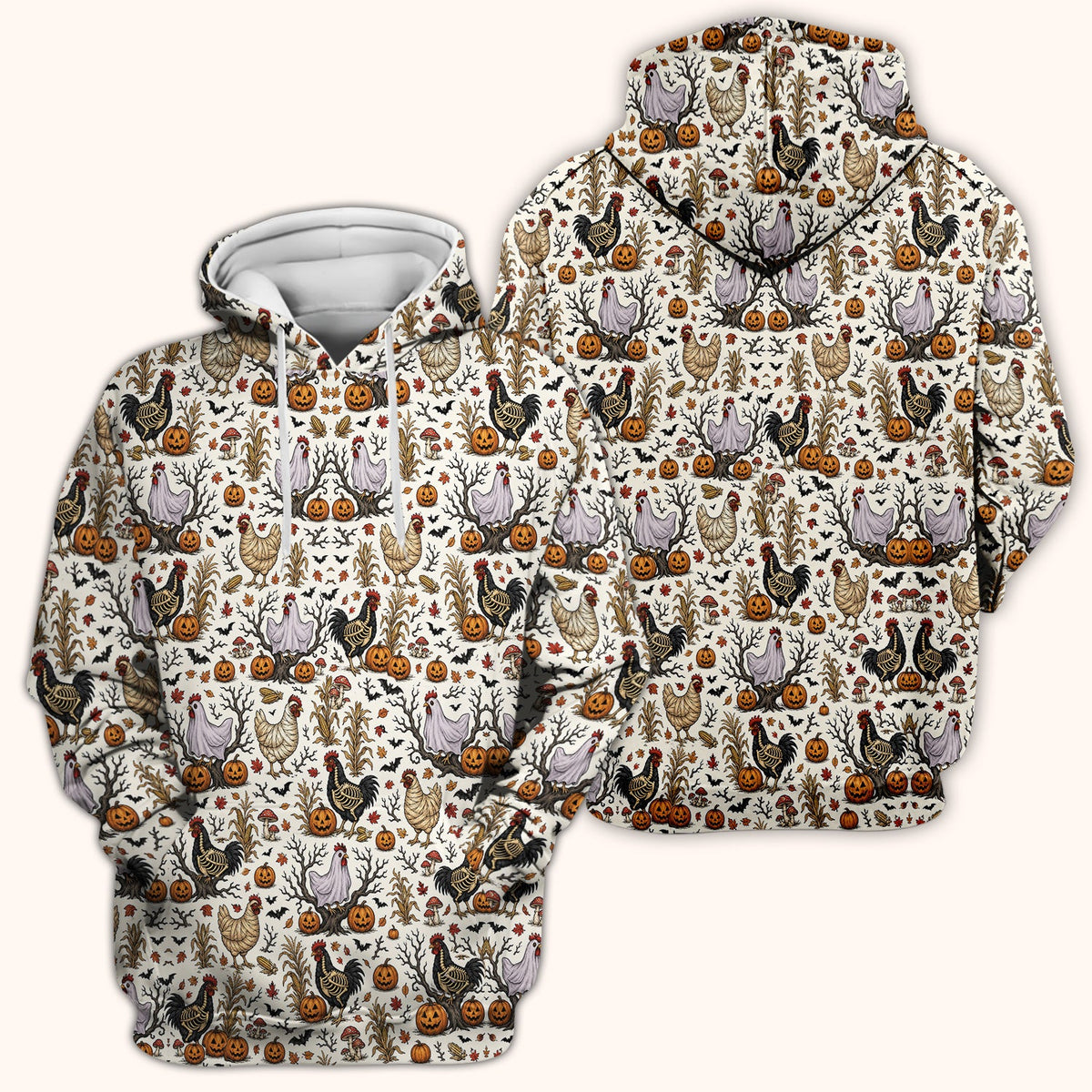 Skeleton Chickens Nurse Scrub Top - Halloween Gift
