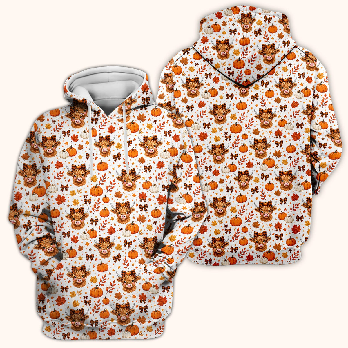 Cute Fall Highland Cow Scrub Top, Comfortable Scrubs for Nurses