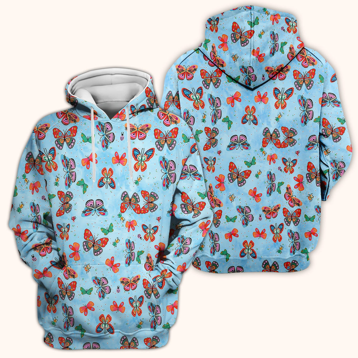 Colorful Butterfly Garden Nurse Scrub Top