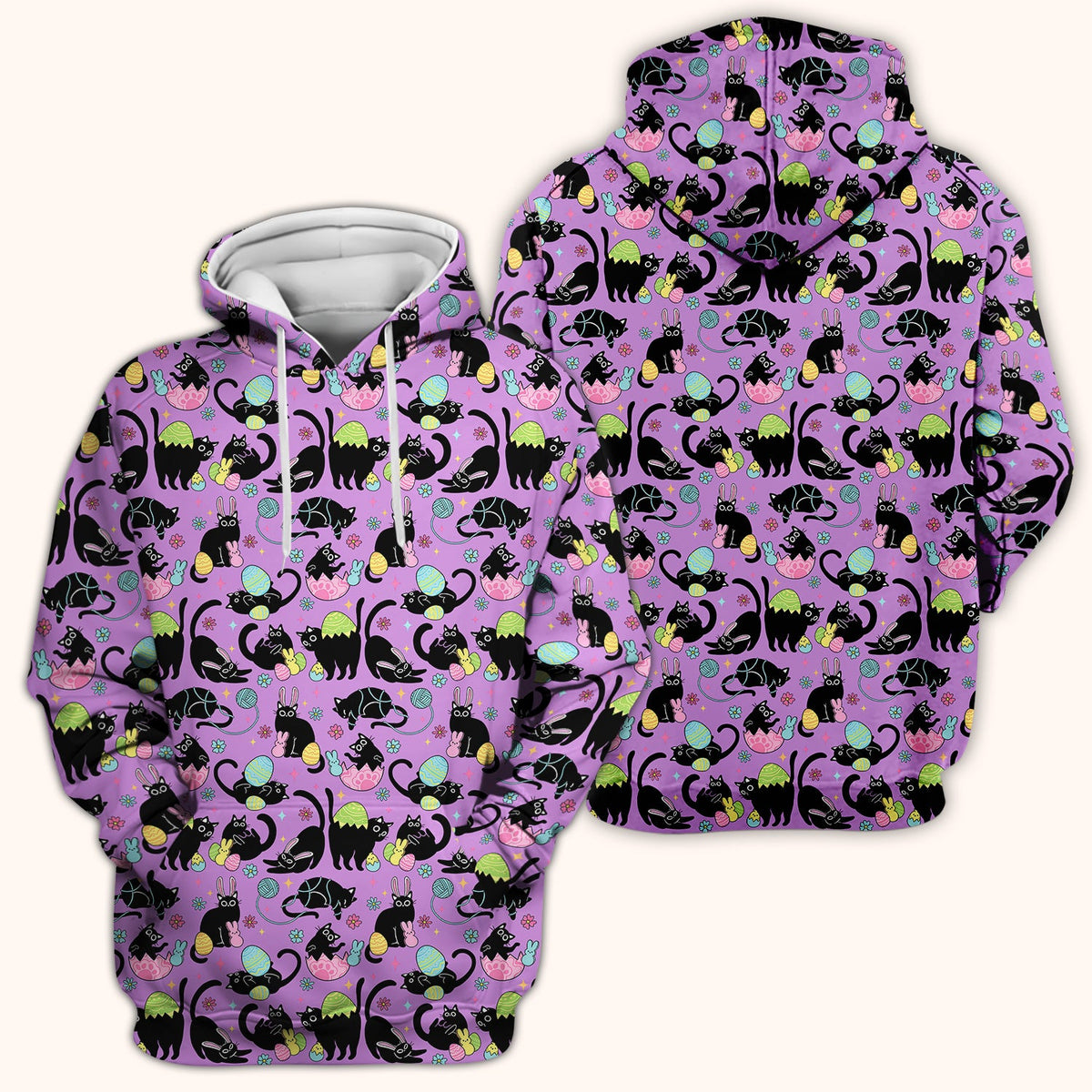 Black Cat Egg Nurse Scrub Top - Easter Gift