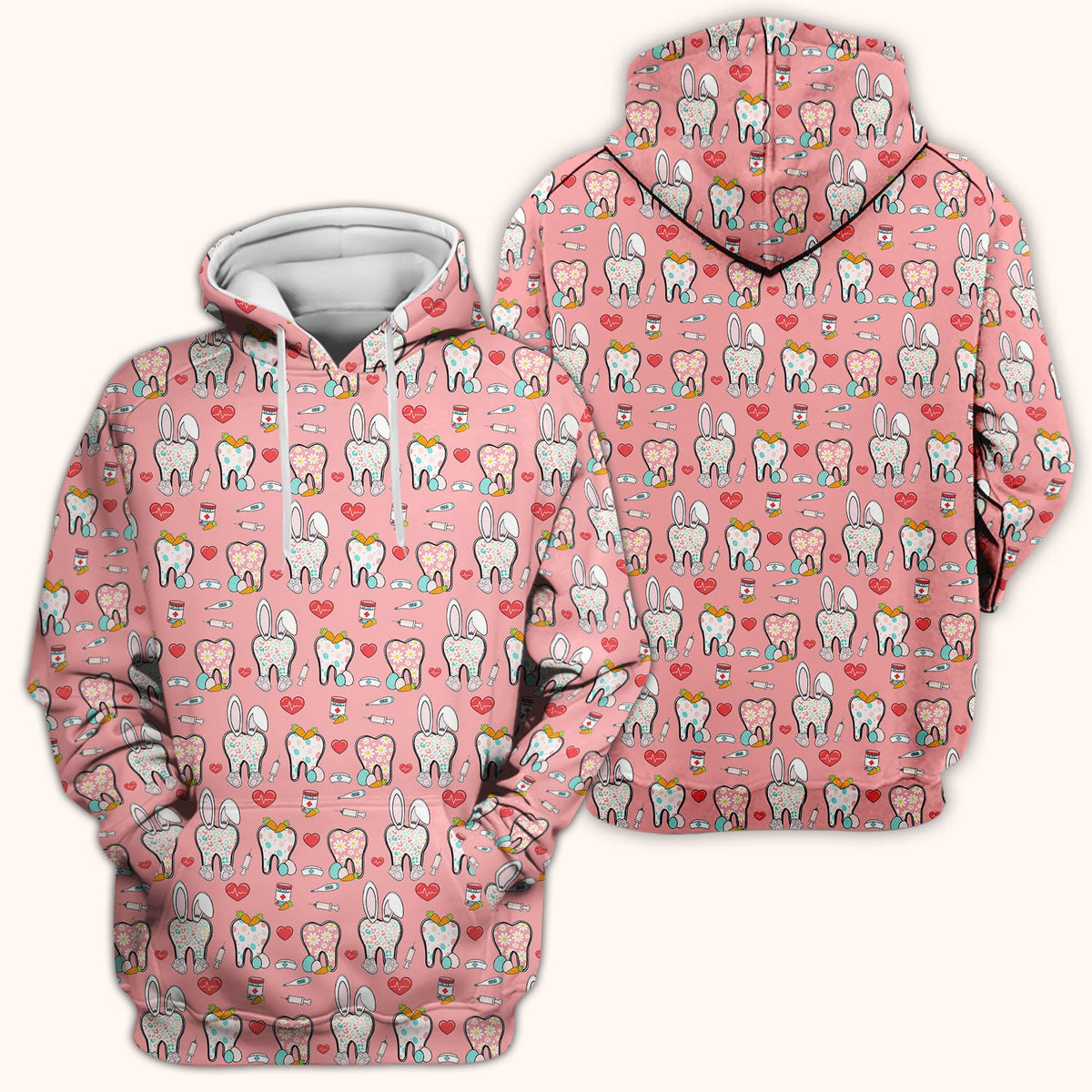 Easter Bunny Dentist Nurse Scrub Top