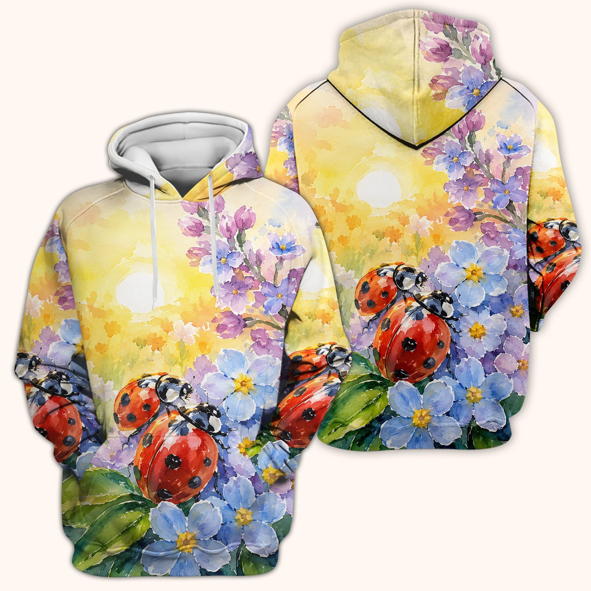 Ladybug Spring Flower Garden Nurse Scrub Top