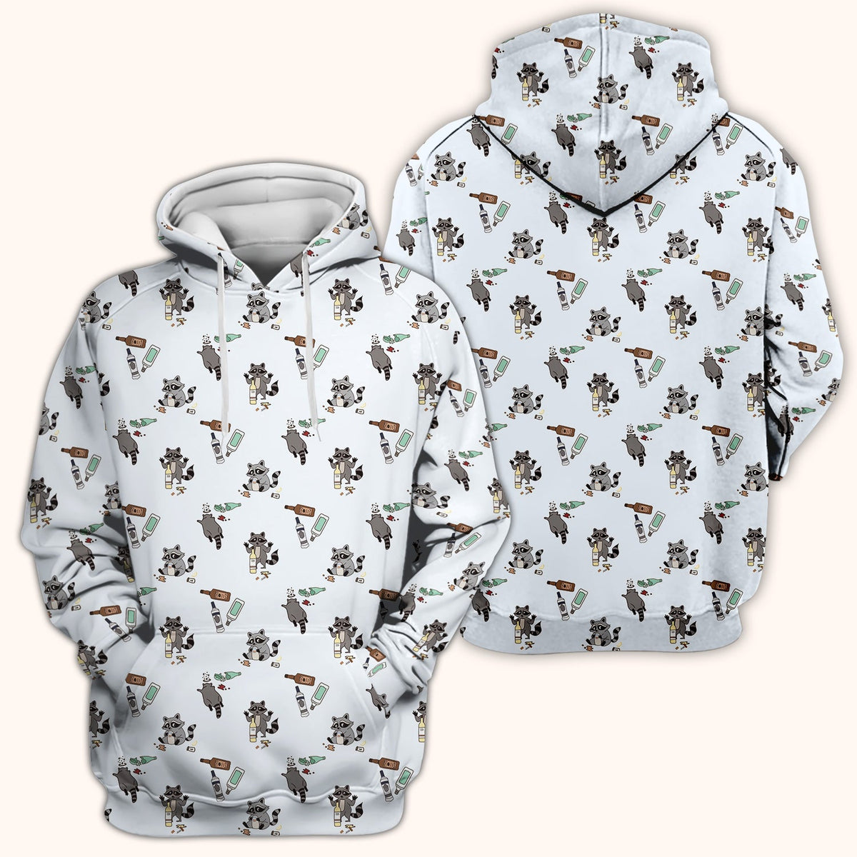 Messy Drunk Raccoon Nurse Scrub Top