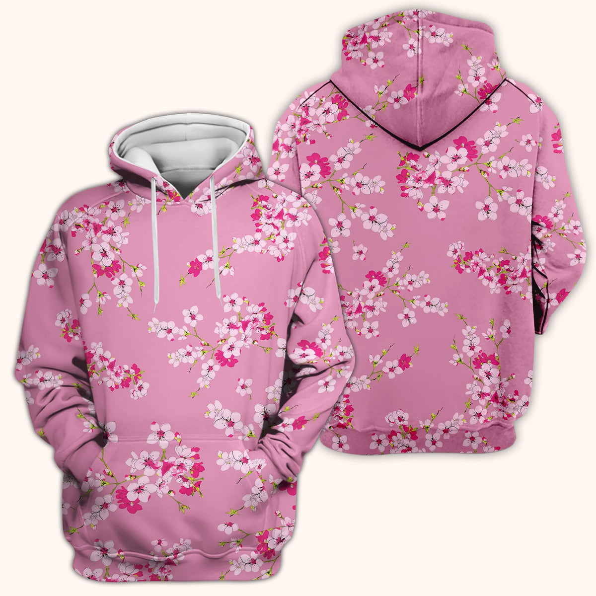Elegant Cherry Blossom Nurse Scrub Top